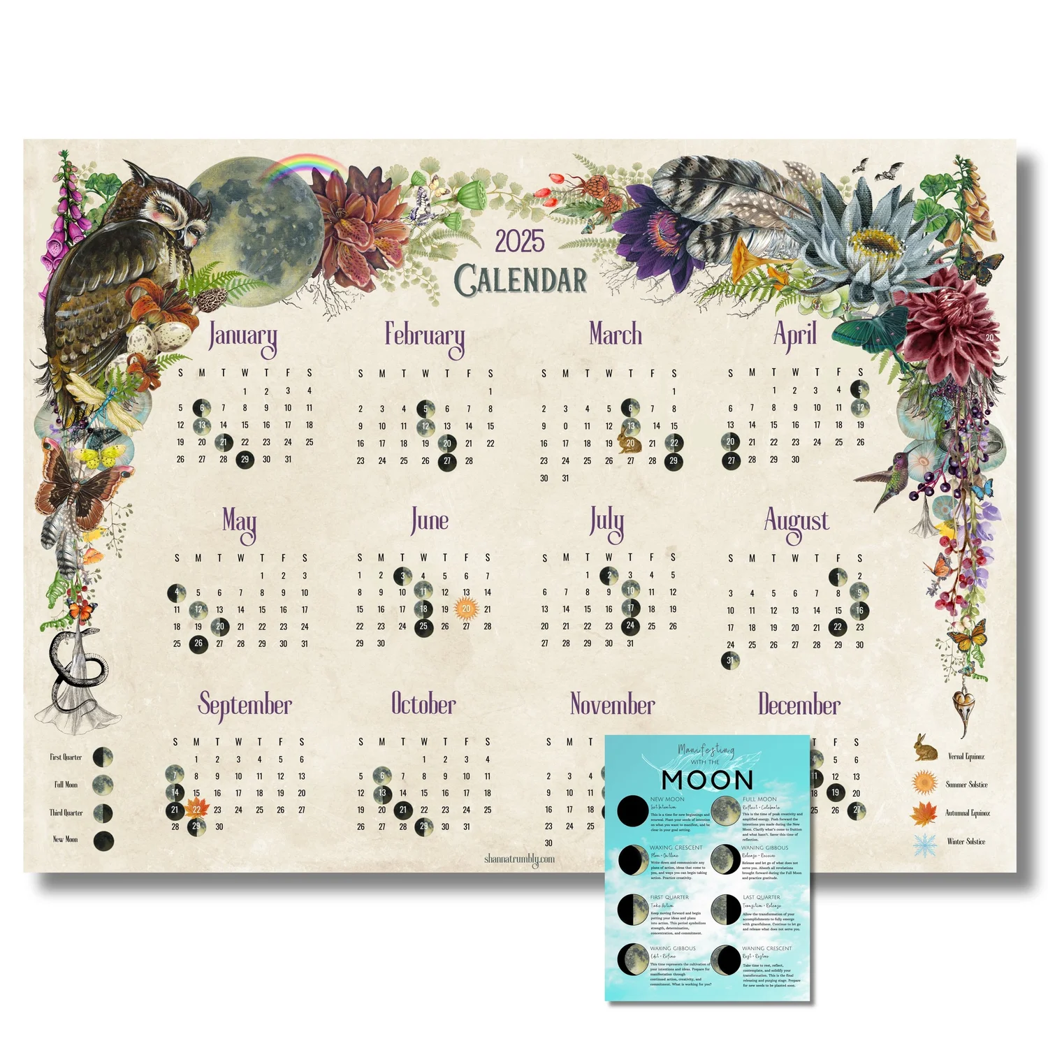 2025 Lunar Calendar 23x17 — Shanna Trumbly 2025-lunar-calendar-23x17-shanna-trumbly
