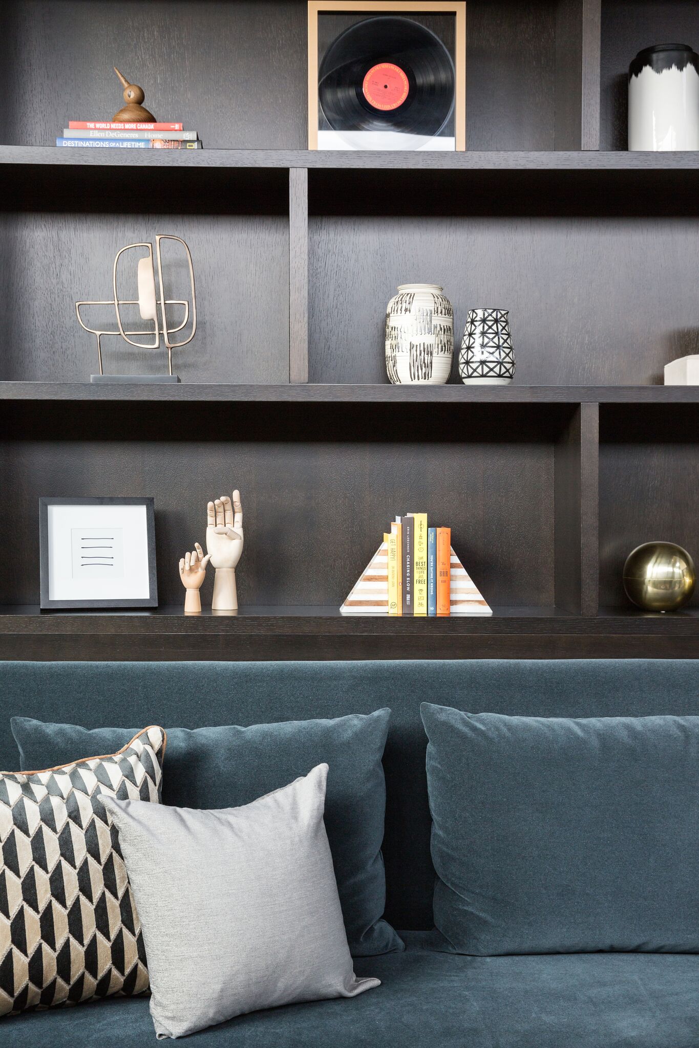 Home Office and Lounge with Custom Banquette Sofa, Elbow Park Modern, Nyla Free Designs, Calgary Interior Designer, DeJong Design Associates, Insignia Custom Homes, Phil Crozier Photography