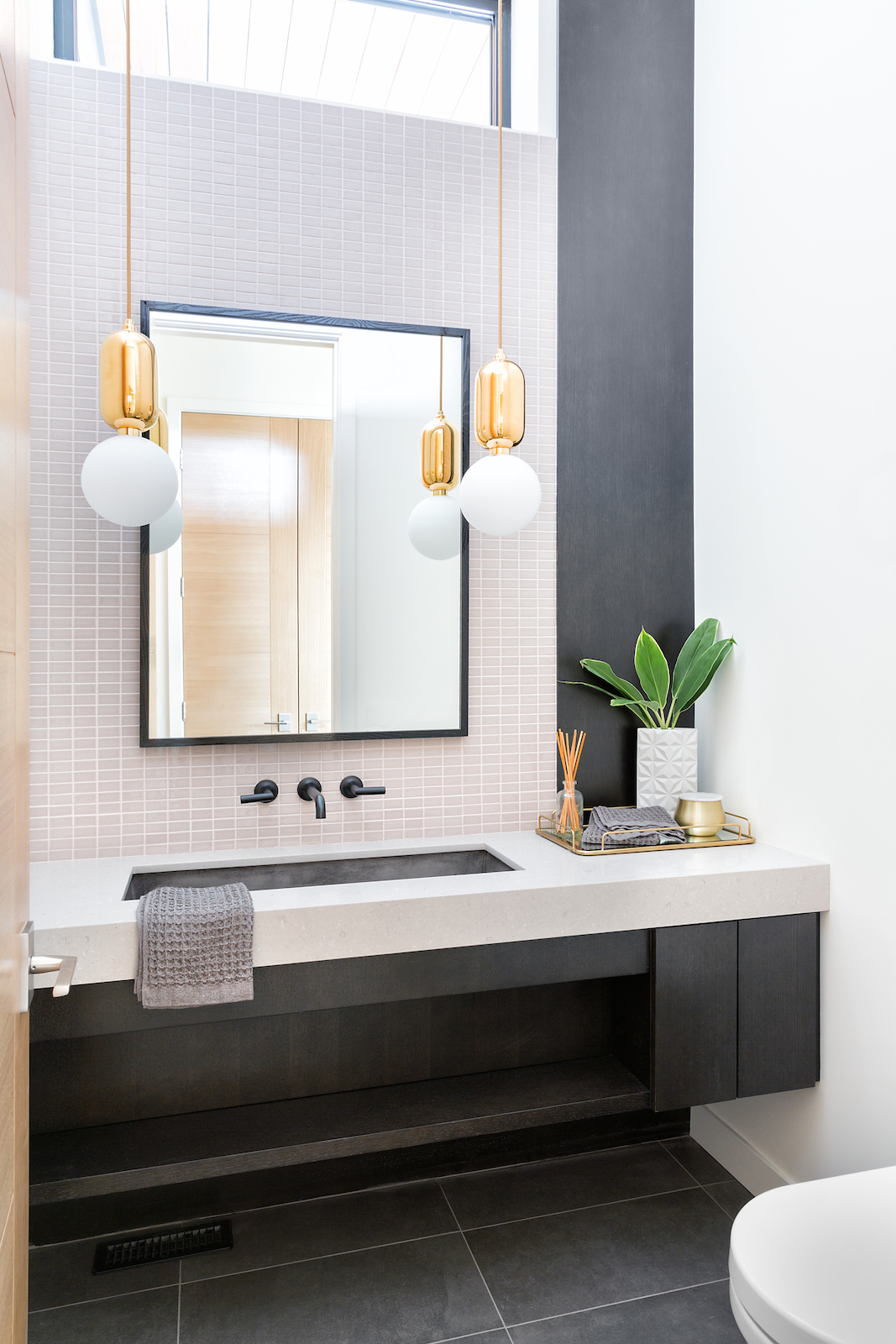 Nyla Free Designs Inc Elbow Park Modern Powder Room Reveal