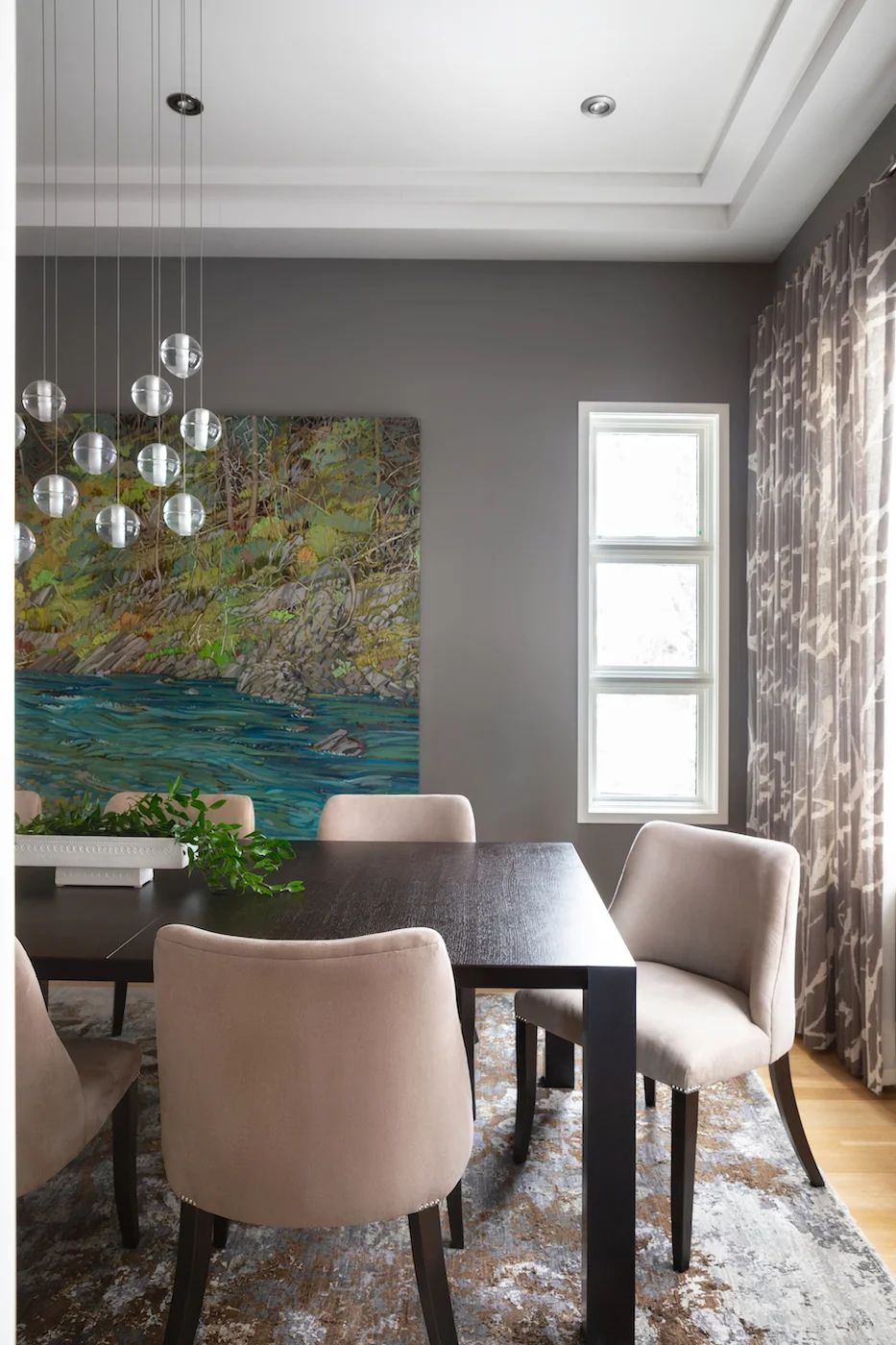 The dining room from an Elbow Park Residence, Interior Design by Calgary Design Studio: Nyla Free Designs, Photography: Phil Crozier #nylafreedesigns #nfdielbowparkluxe #diningroomdesign #designinspirations