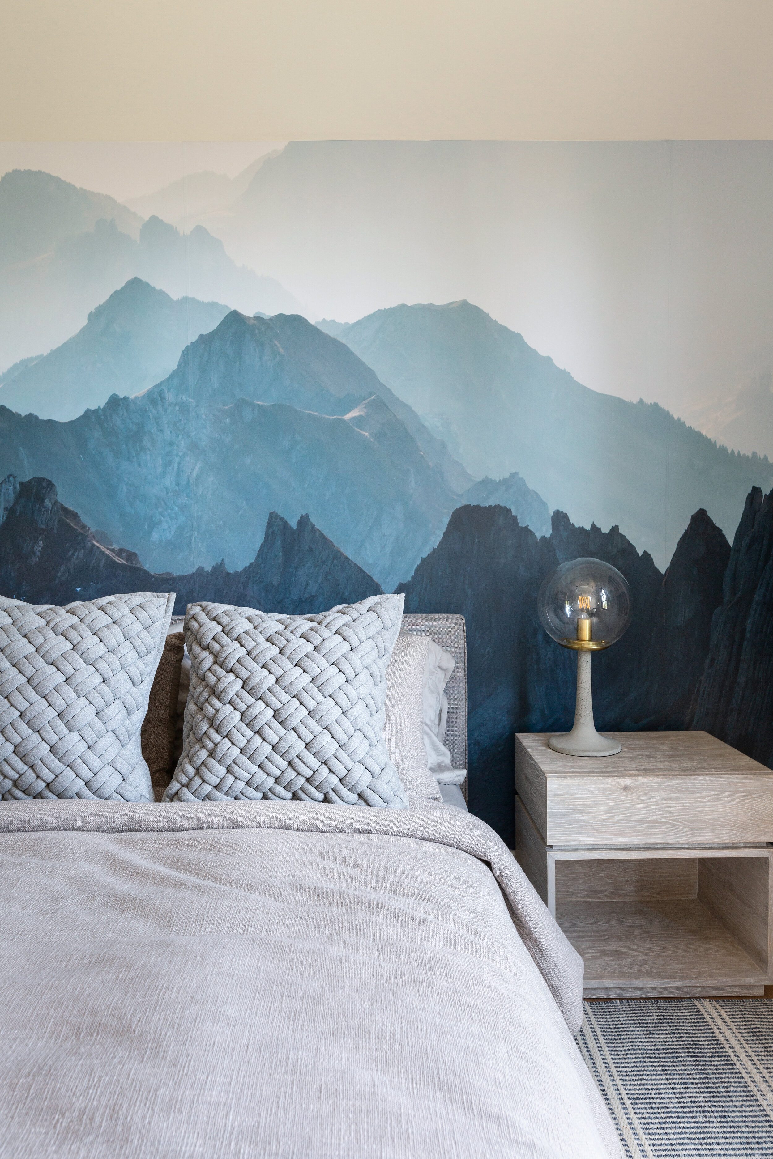 Mountainscape Bedroom, Mount Royal, Nyla Free Designs, Calgary Interior Designer, Davignon Martin Architecture, Stonewater Homes, Phil Crozier Photography