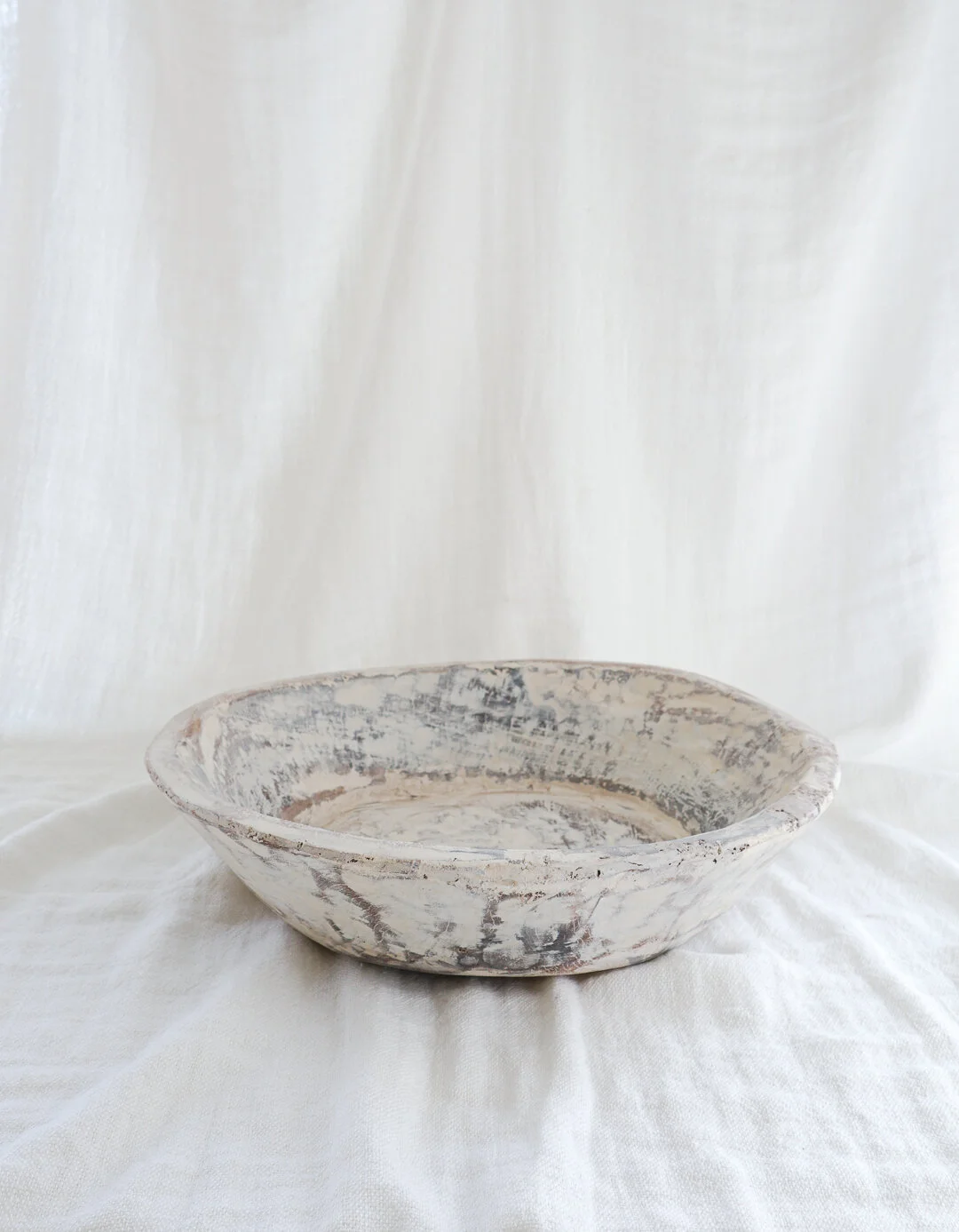 White Washed Dough Bowl - Large