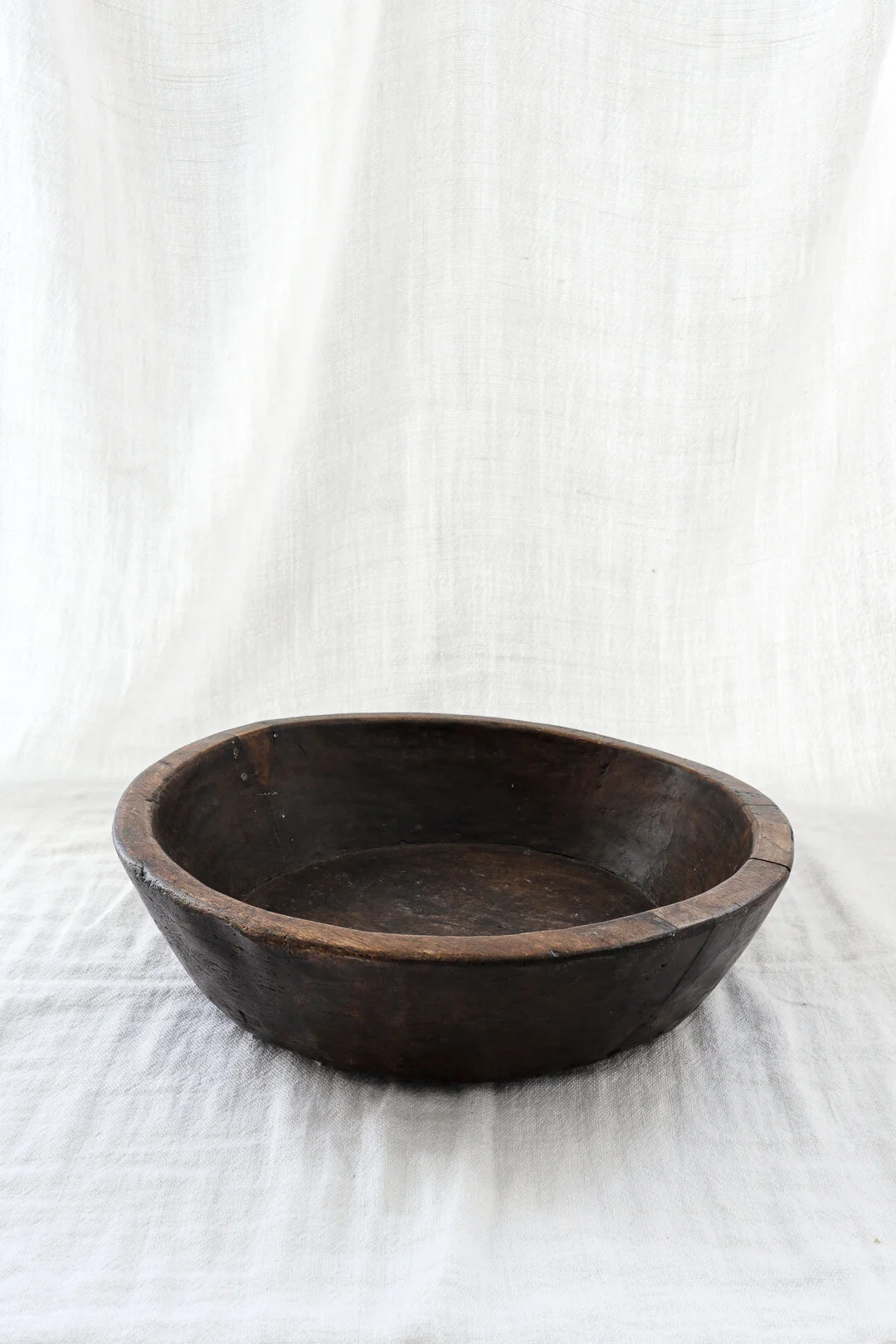 Dark Wood Dough Bowl - Large