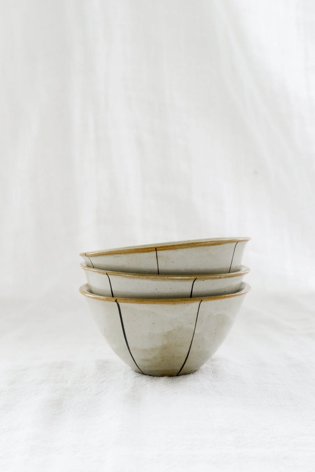 Stoneware Striped Bowl