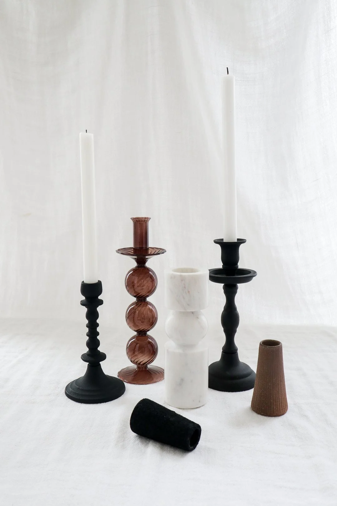 Turned Glass Candle Holder, NFDI Shop, Calgary Interior Designer, Nyla Free Designs
