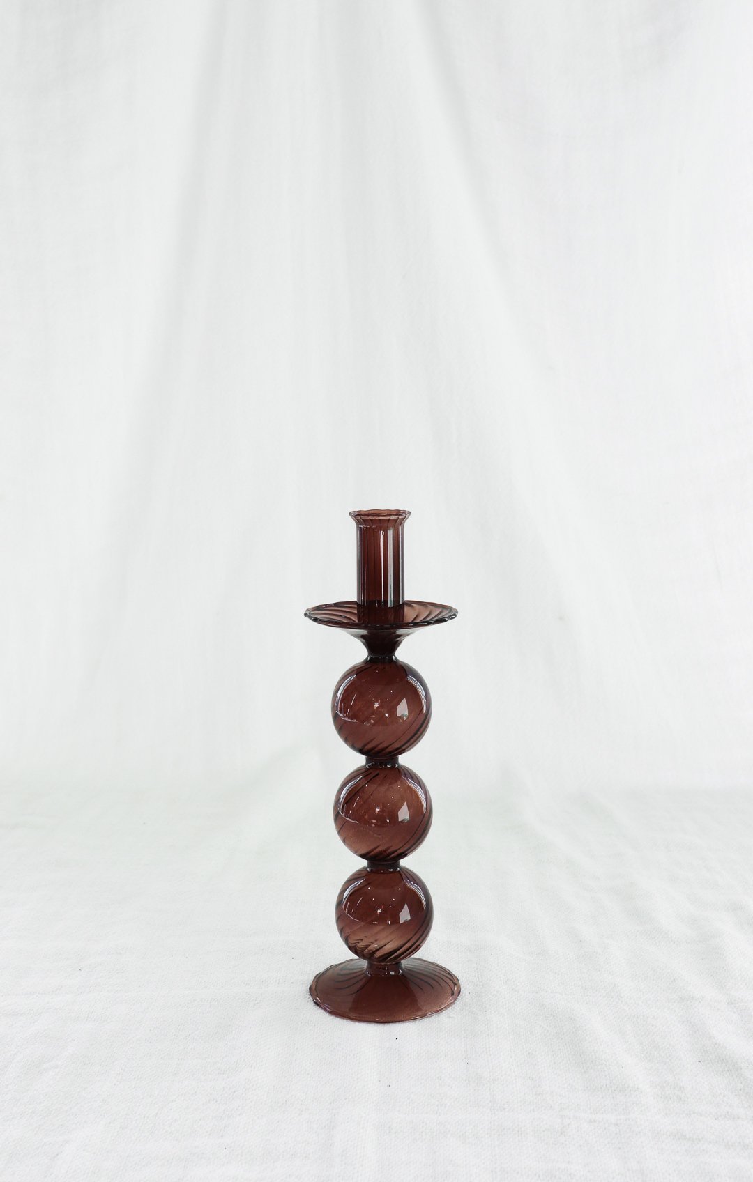 Turned Glass Candle Holder