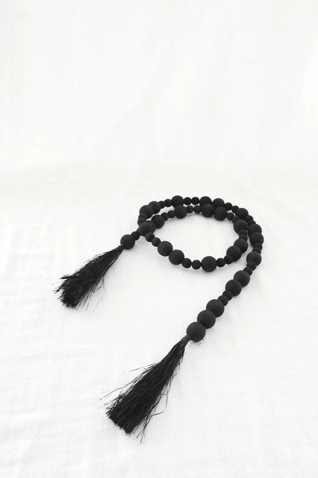 Black Raffia Bead Garland