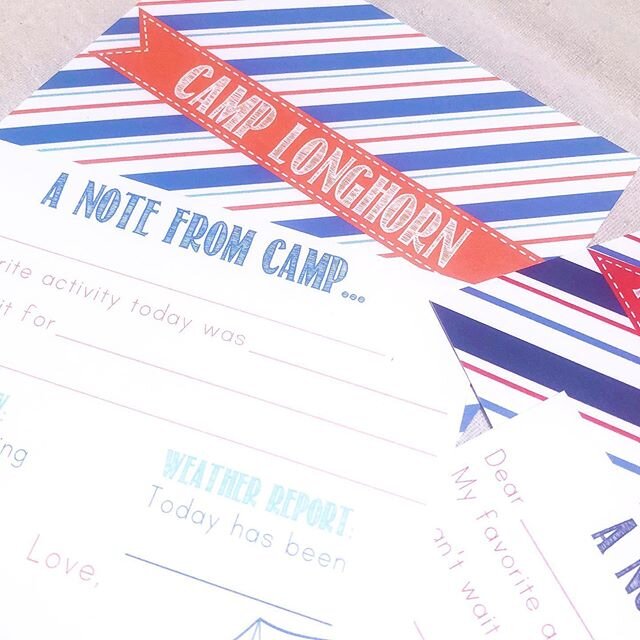 Getting camp ready?! We have been diligently packing since the very first day it was confirmed for summer 2020. 🤣 Best-selling notecards - the fill-in style helps busy campers jot a super quick note home. Can do any color combo! (Visit my Etsy shop 