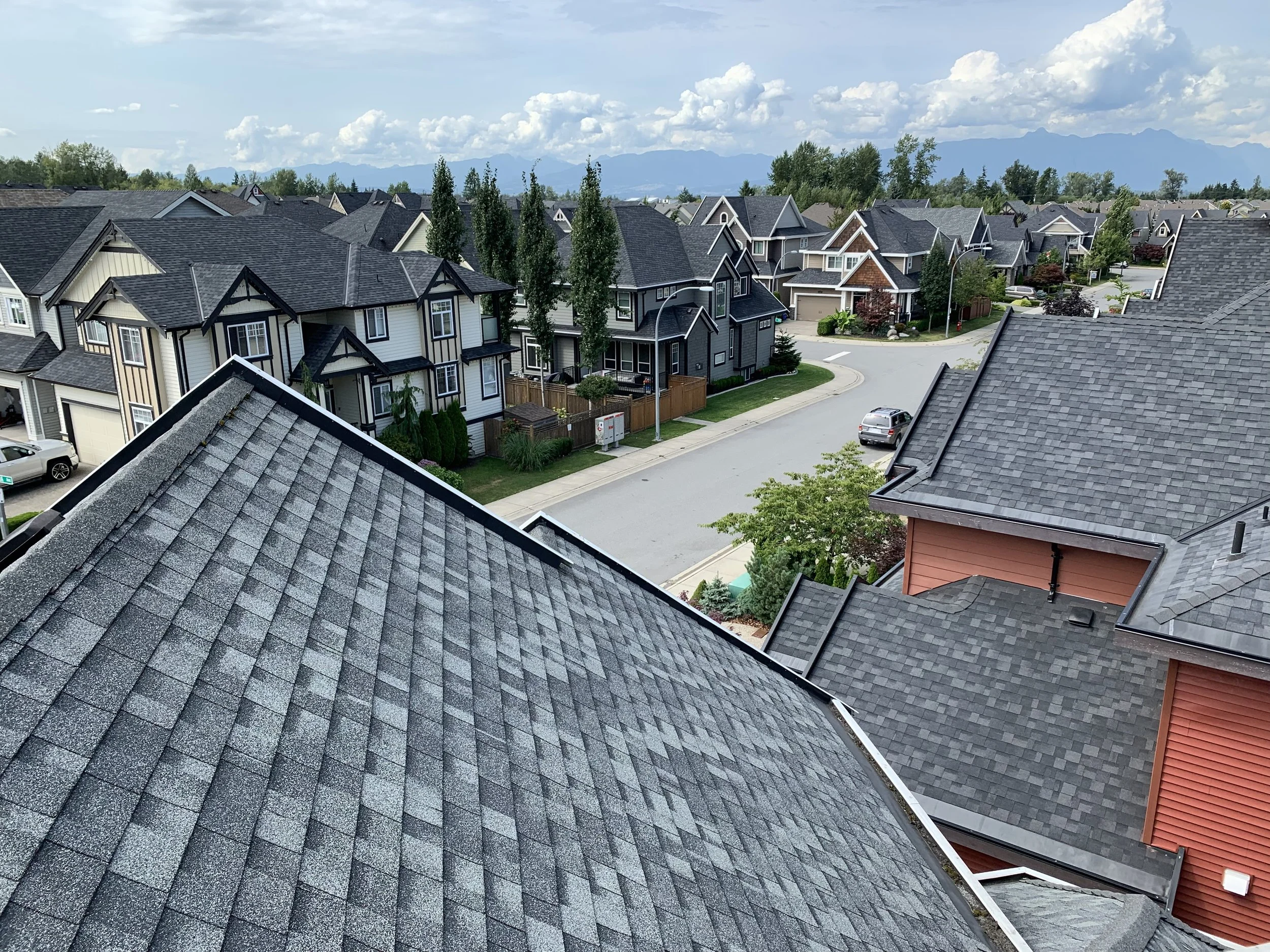 A rooftop view from a Langley neighbourhood