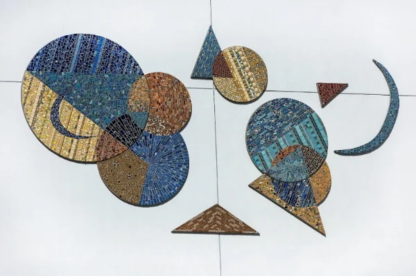 A commissioned Piece by Piece mosaic on ACOF's Silver Star apartment building
