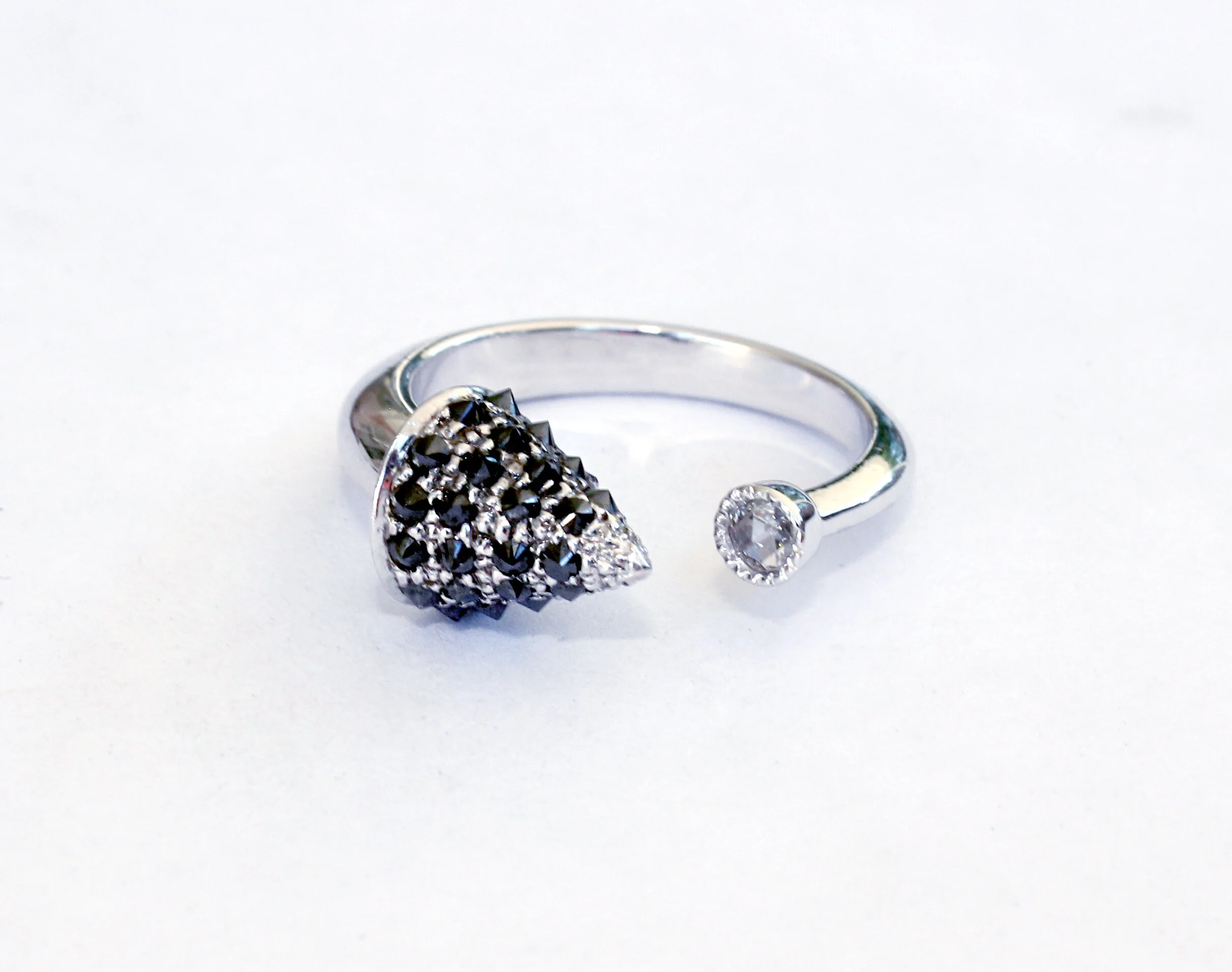 OPEN ENDED BLACK DIAMOND RING