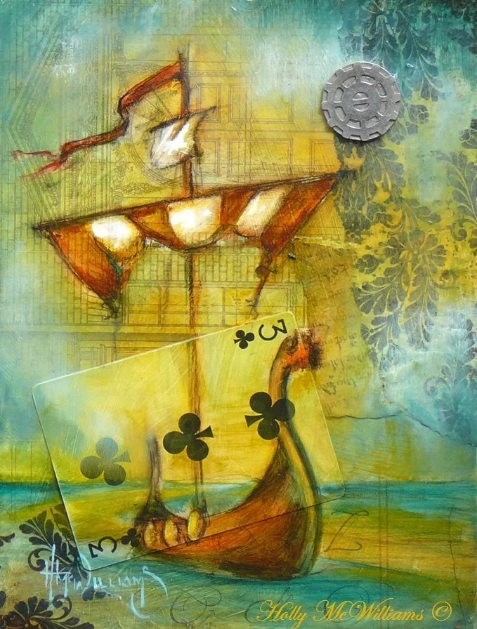 Valhalla - 6" x 8" - mixed media - sold
