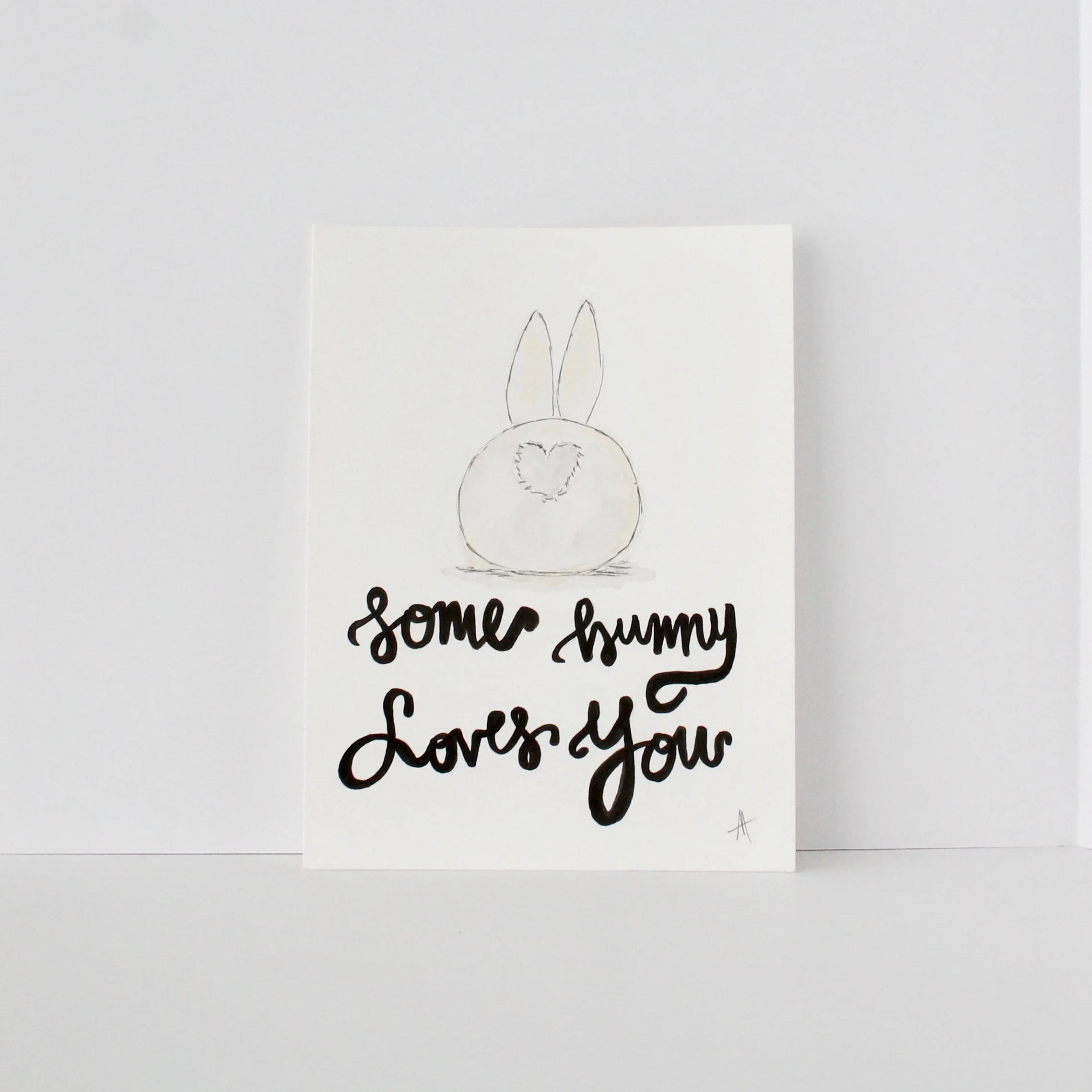 [6x8] Bunny Love Hand Lettering + Watercolor