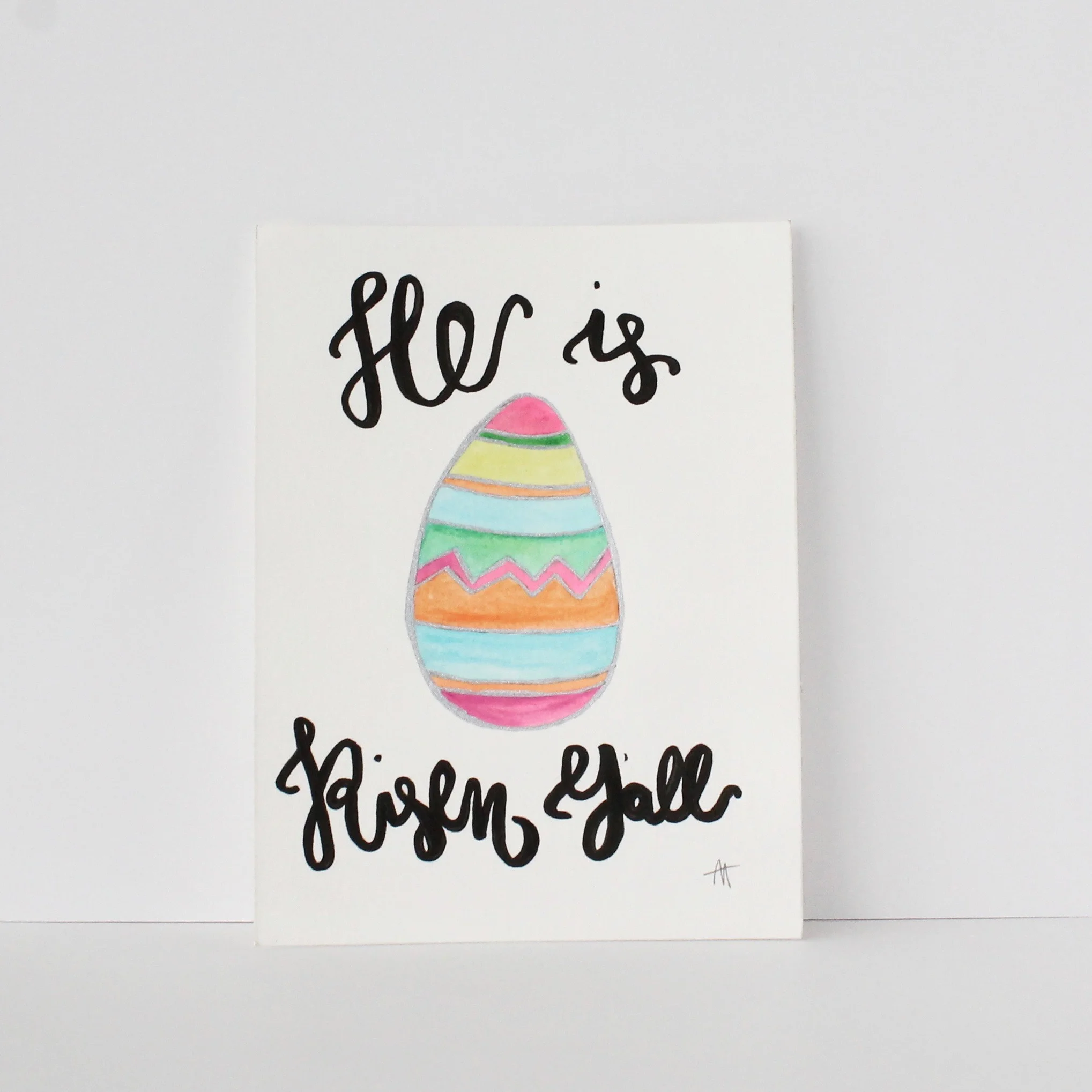 [6x8] He Is Risen Hand Lettering + Watercolor
