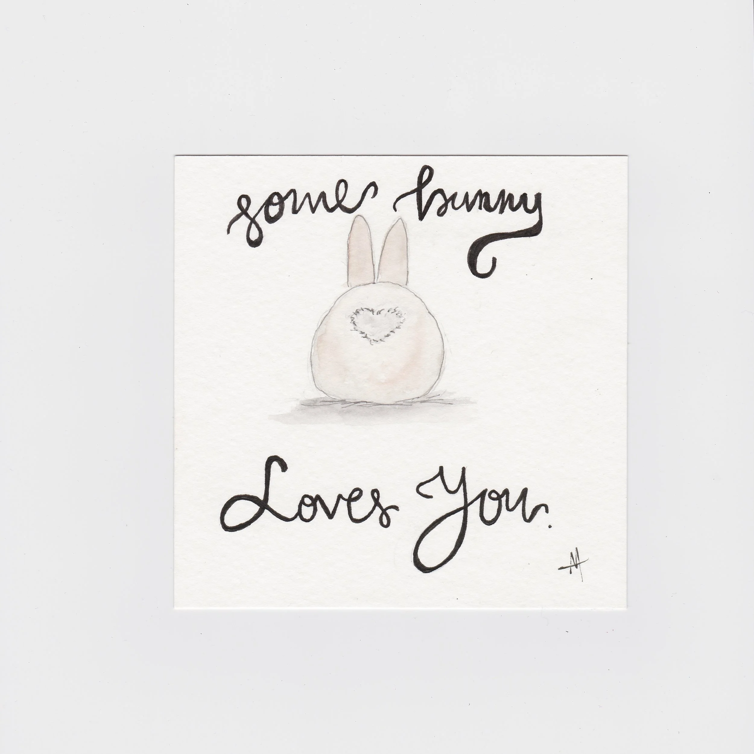 [5x5] Bunny Love Hand Lettering + Watercolor