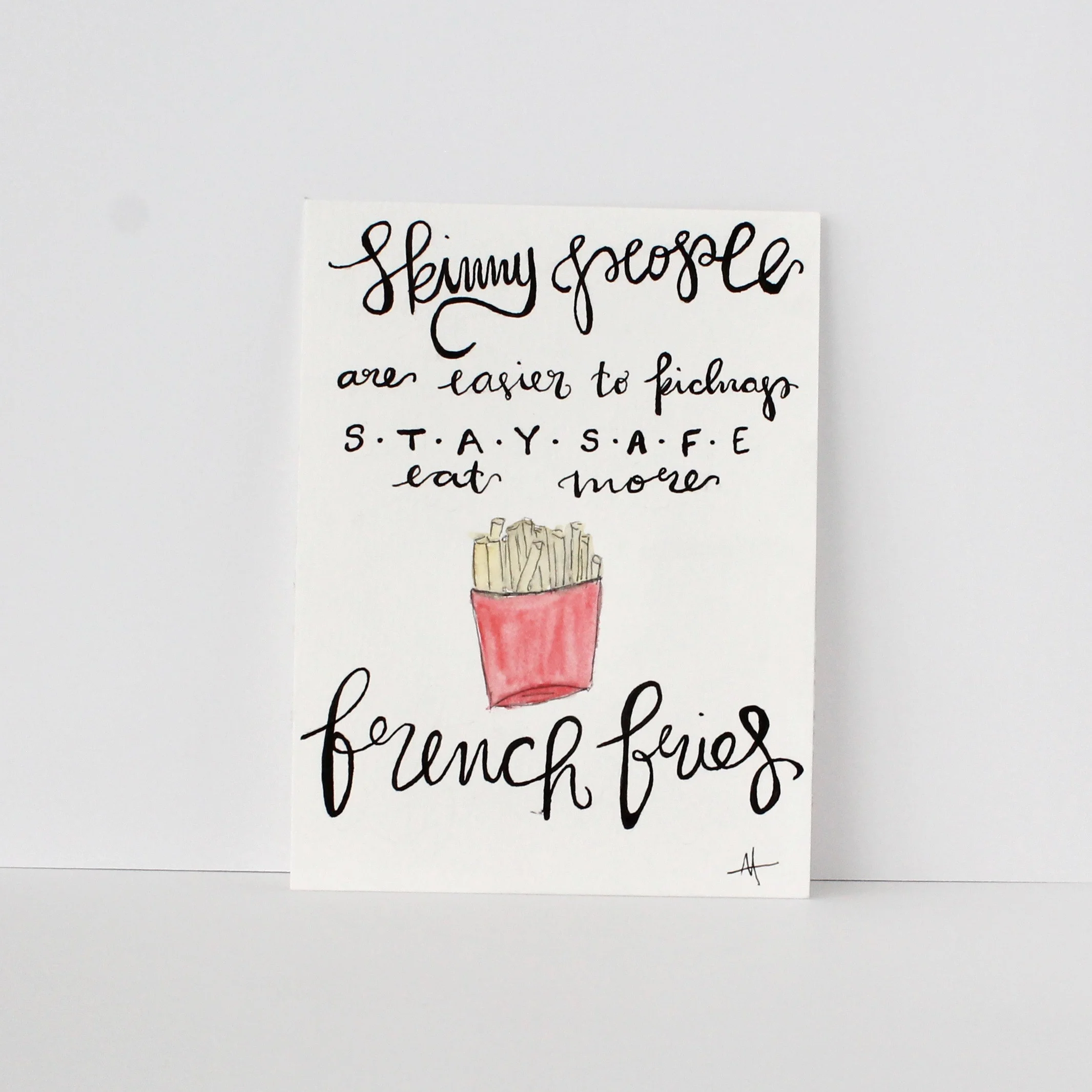 [6x8] Skinny Fries Hand Lettering + Watercolor