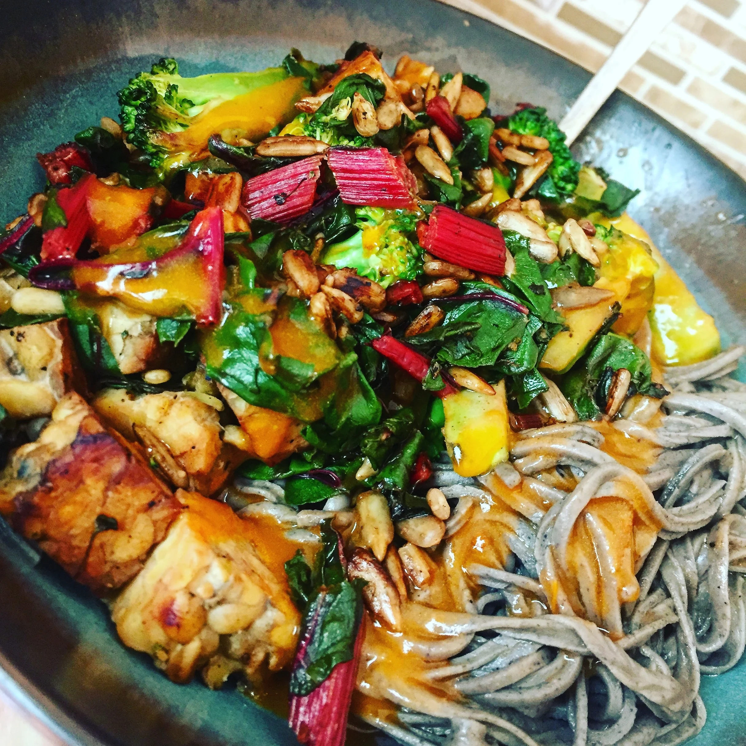 Rainbow Stir Fry with Black Bean Noodles