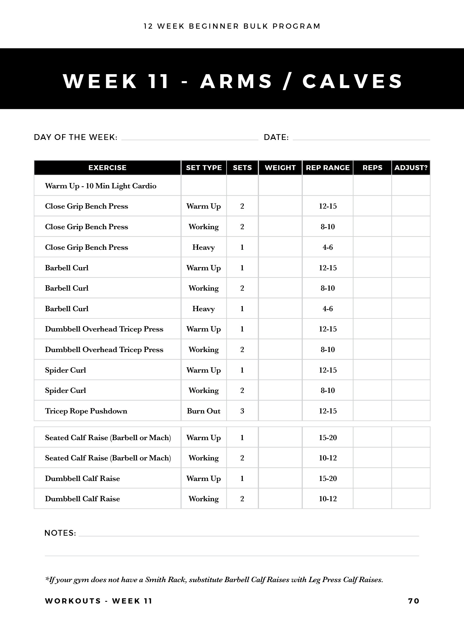 12 Week Bulking Program