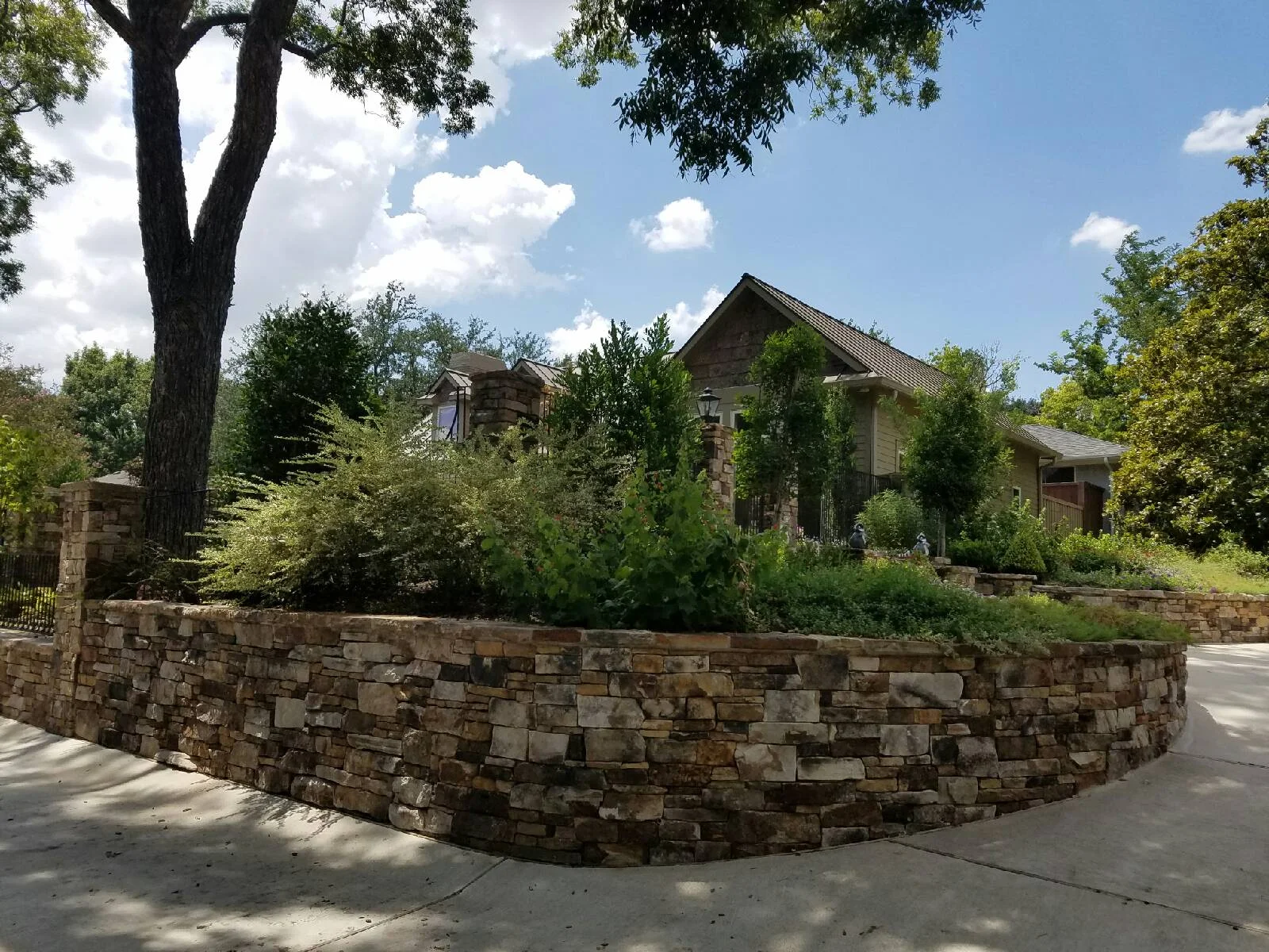Stacked Stone Retaining Wall