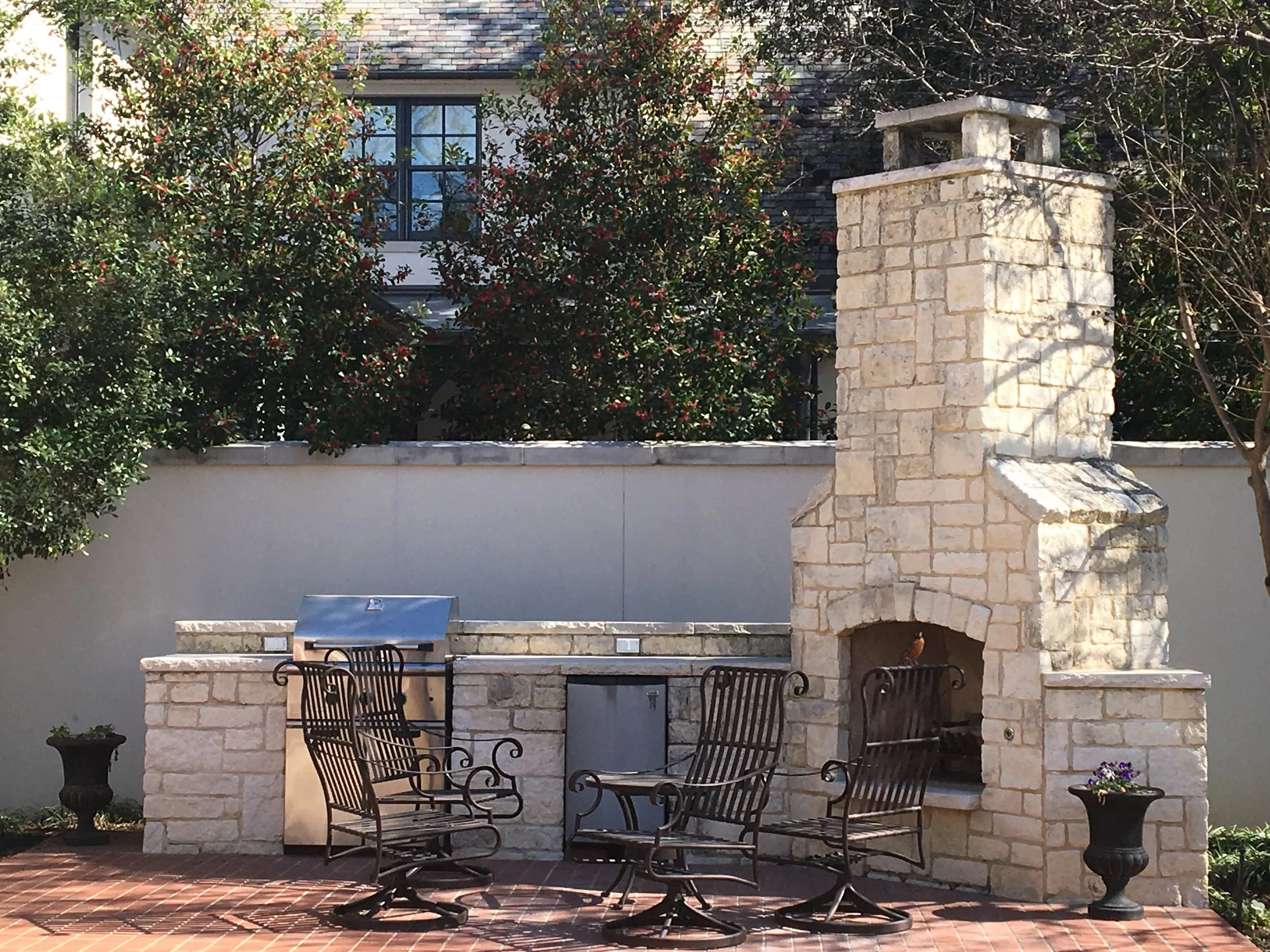 Outdoor Fireplace + BBQ