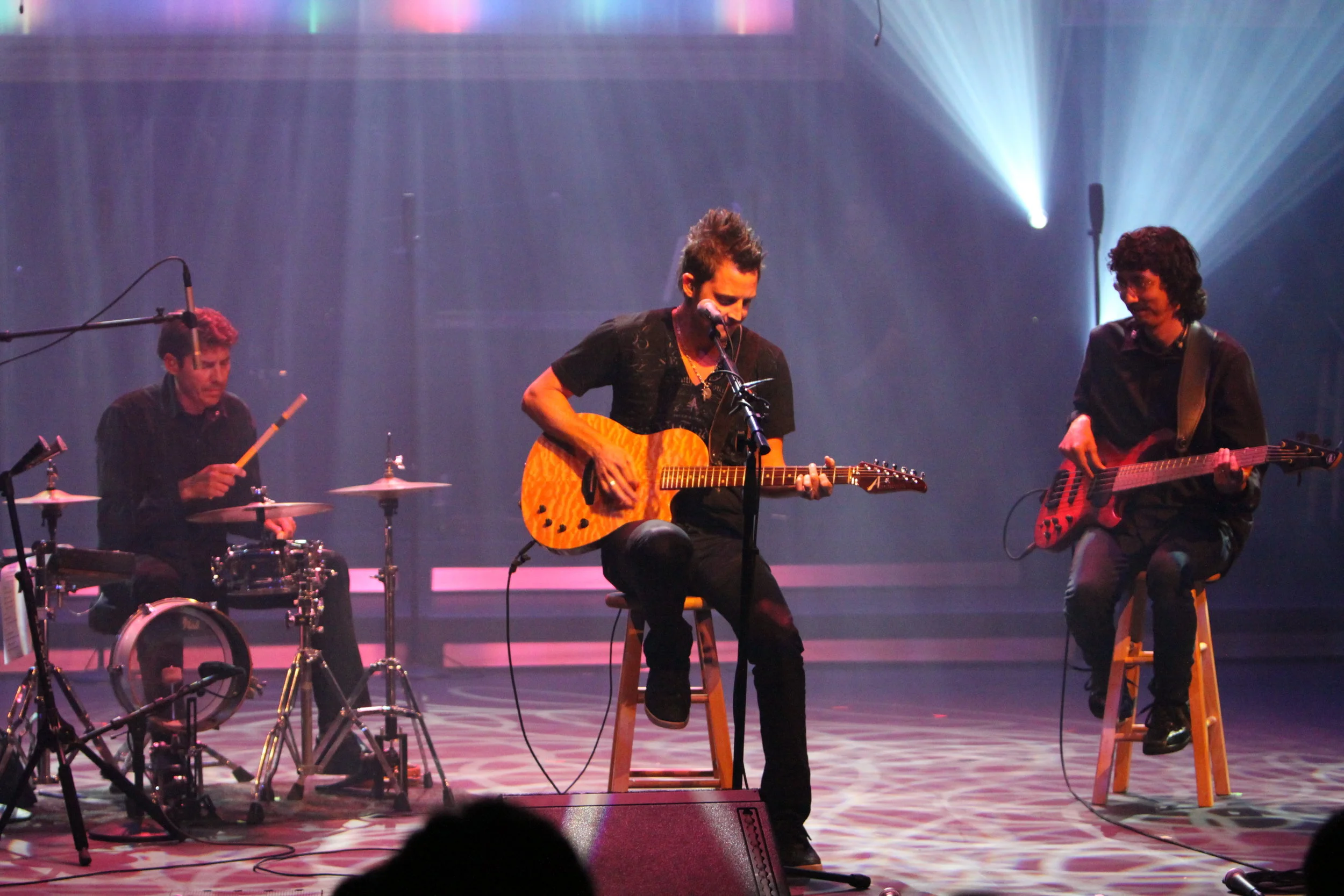 With Lincoln Brewster playing an acoustic set with my baby suitcase kit