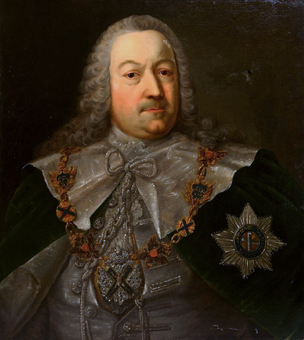  Count Hermann Karl von Keyserling, 1697–1764, Russian diplomat of Baltic German nobility. Portrait by Michael Christoph Hagelgans. 