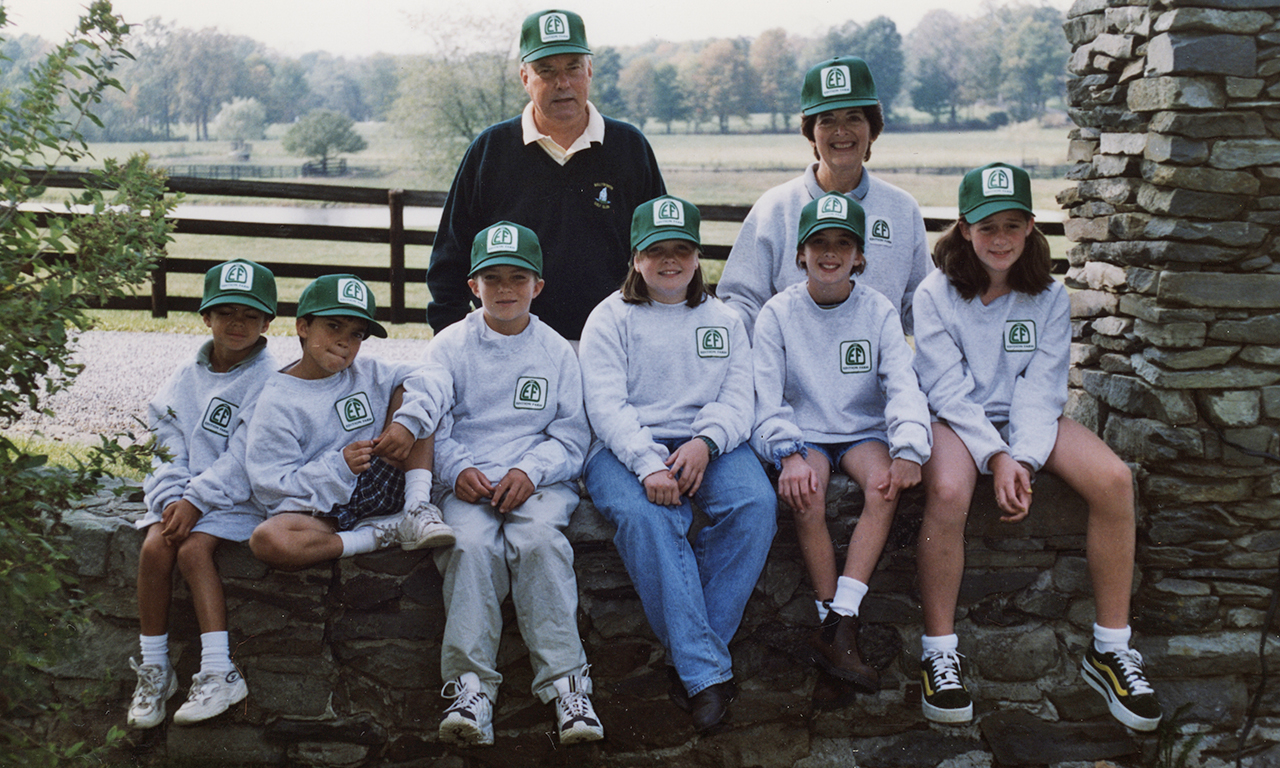 Harry and Vivien Malloy with their grandchildren 1998 - from left: Shane, Kenneth Jr., Conor, Caitlin, Maggie and Courtney