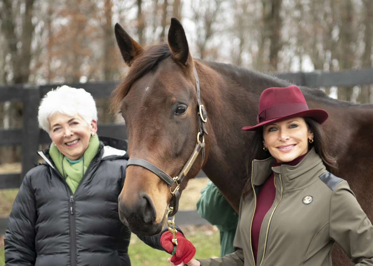 Vivien Malloy of Edition Farm and Sheila Rosenblum of Lady Sheila Stable with Viva Sheila at Edition Farm in Hyde Park, NY. Photo Courtesy of Kathy Landman.