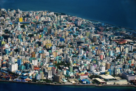 Malé, the capital of the Republic of Maldives and one of the most densely populated cities in the world. 