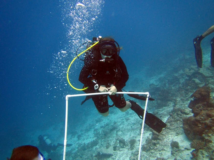 One of the most experienced divers in our group, Cecilia from Autodesk.