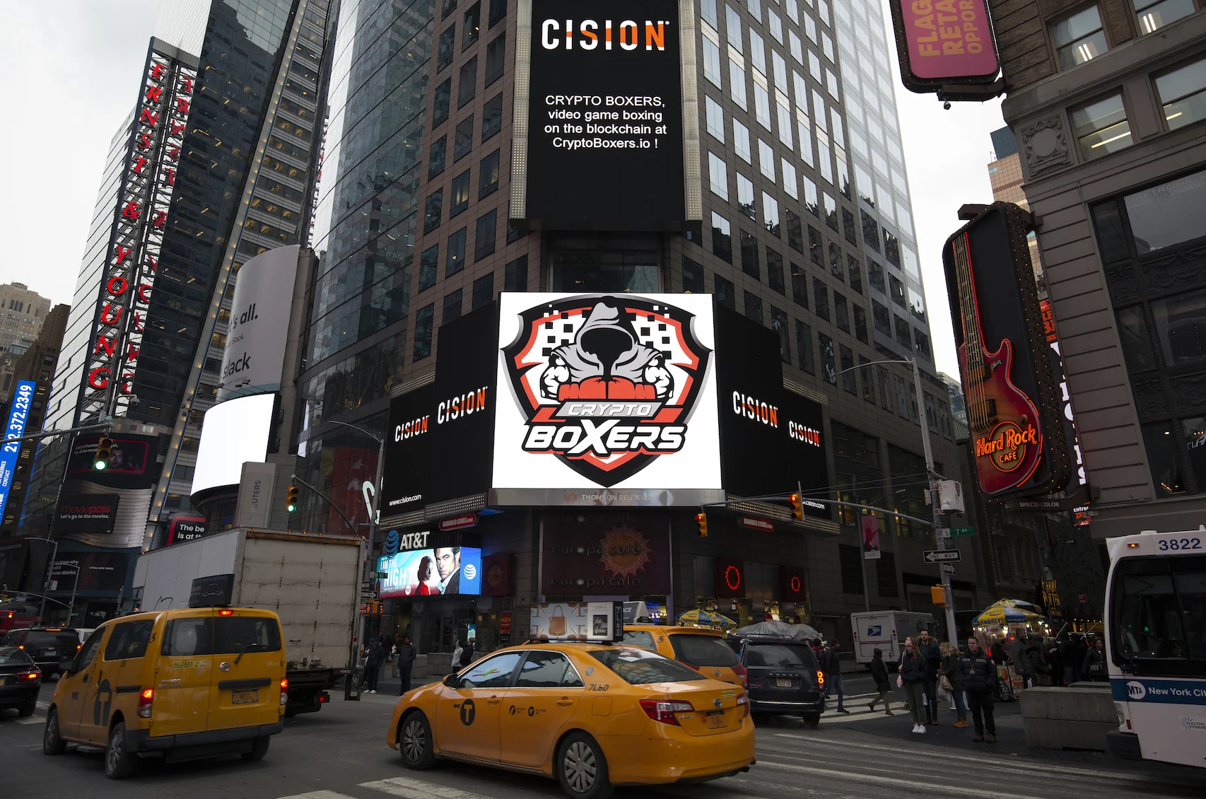 Crypto Boxers logo makes debut in Times Square in NY
