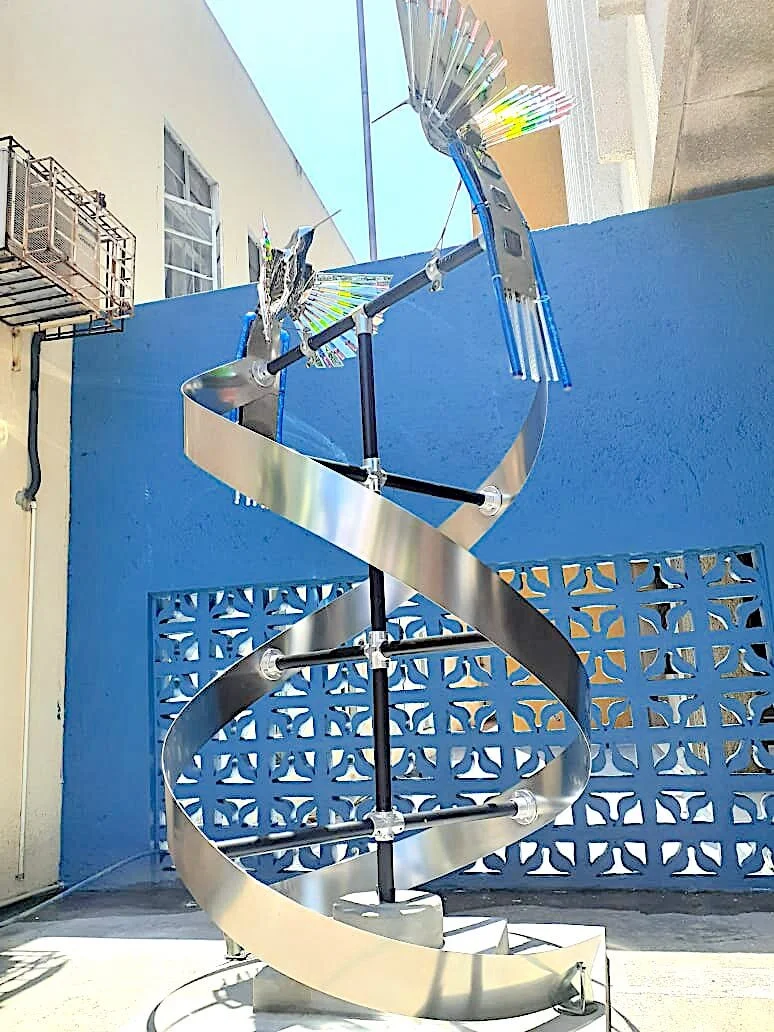 Master Visual Artist Bernard Stanley Hoyes Delivers Symbolic Spiral Steel Sculpture To Jamaica During the Pandemic
