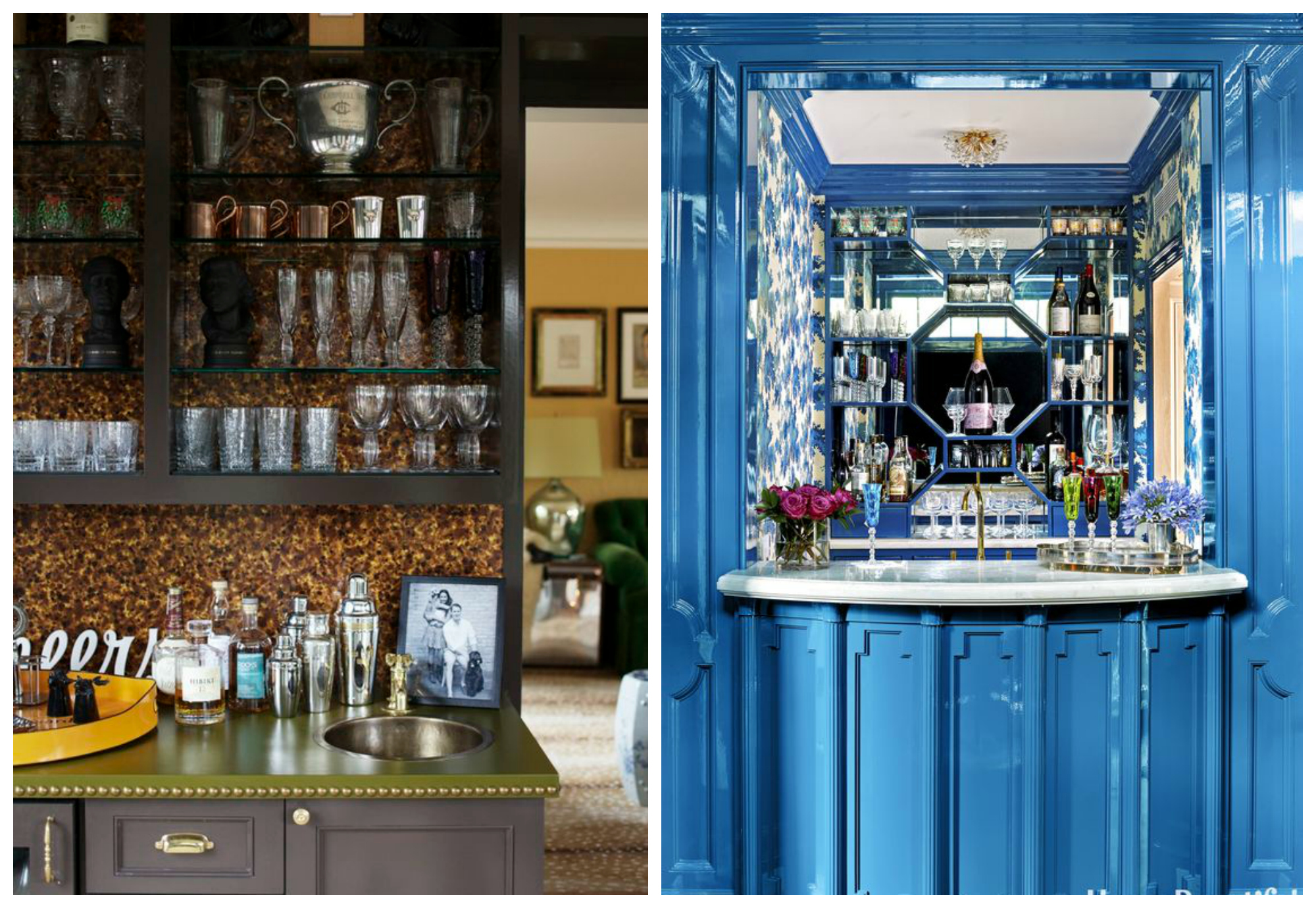 Right: McCarthy's own jewel box of a bar was just published in House Beautiful this month. Can I live in there? 