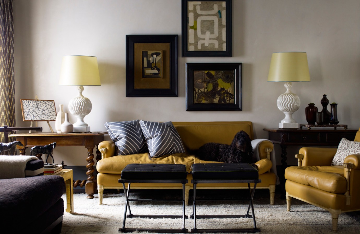 Mustard and black is always sexy.