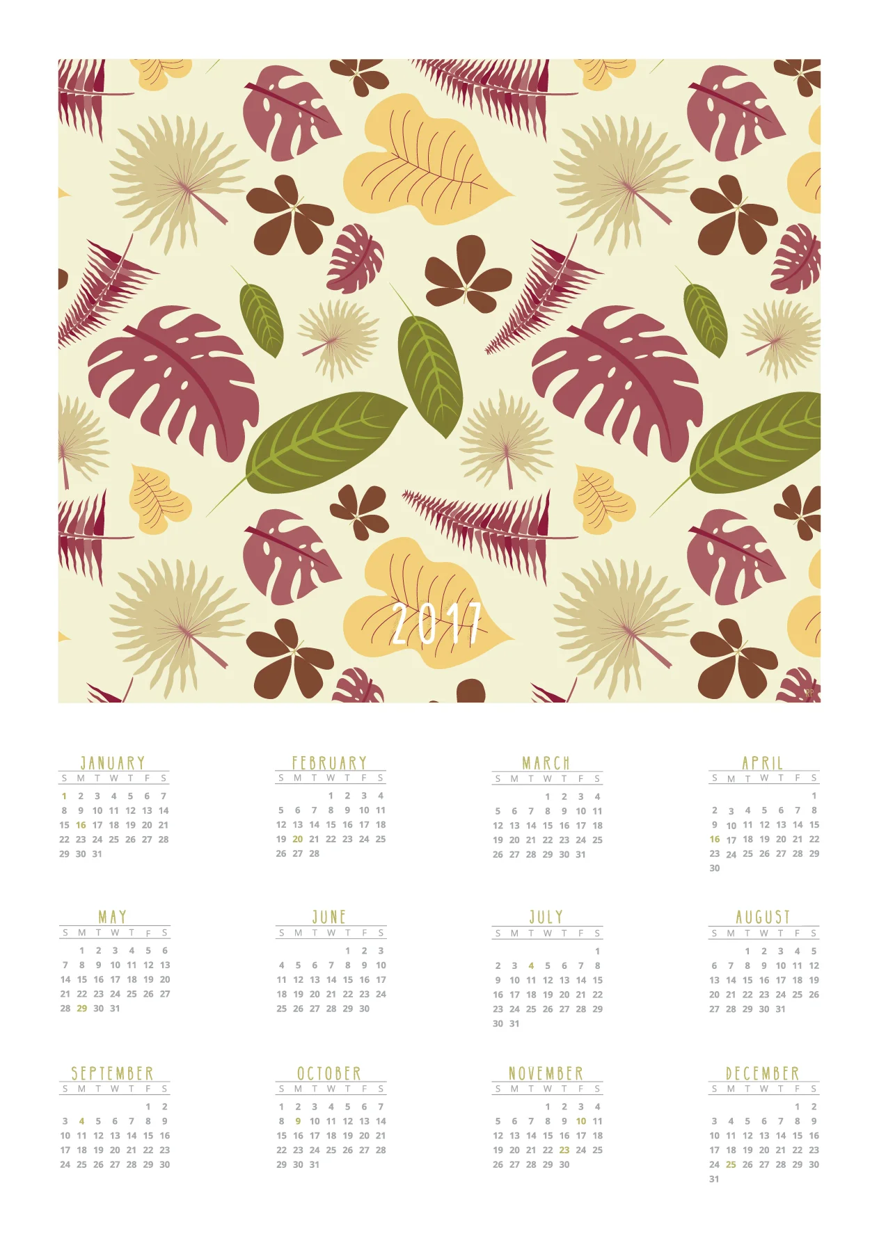   Download calendar 2017  