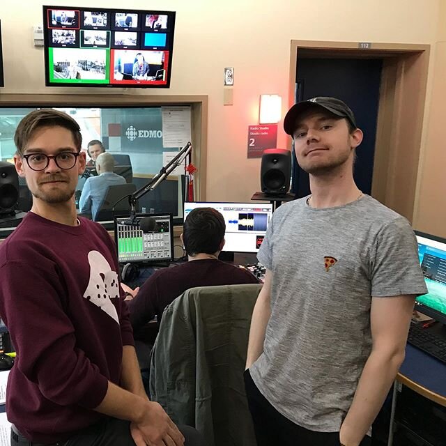 These two fair men of Verona had a little date with CBC morning. Finally made the big leagues! 
#cbccomedy #radioboys #amfm #radiowillneverdie 
Next show is this Saturday, @marvnberry LIVE in Edmonton @rapidfiretheatre!