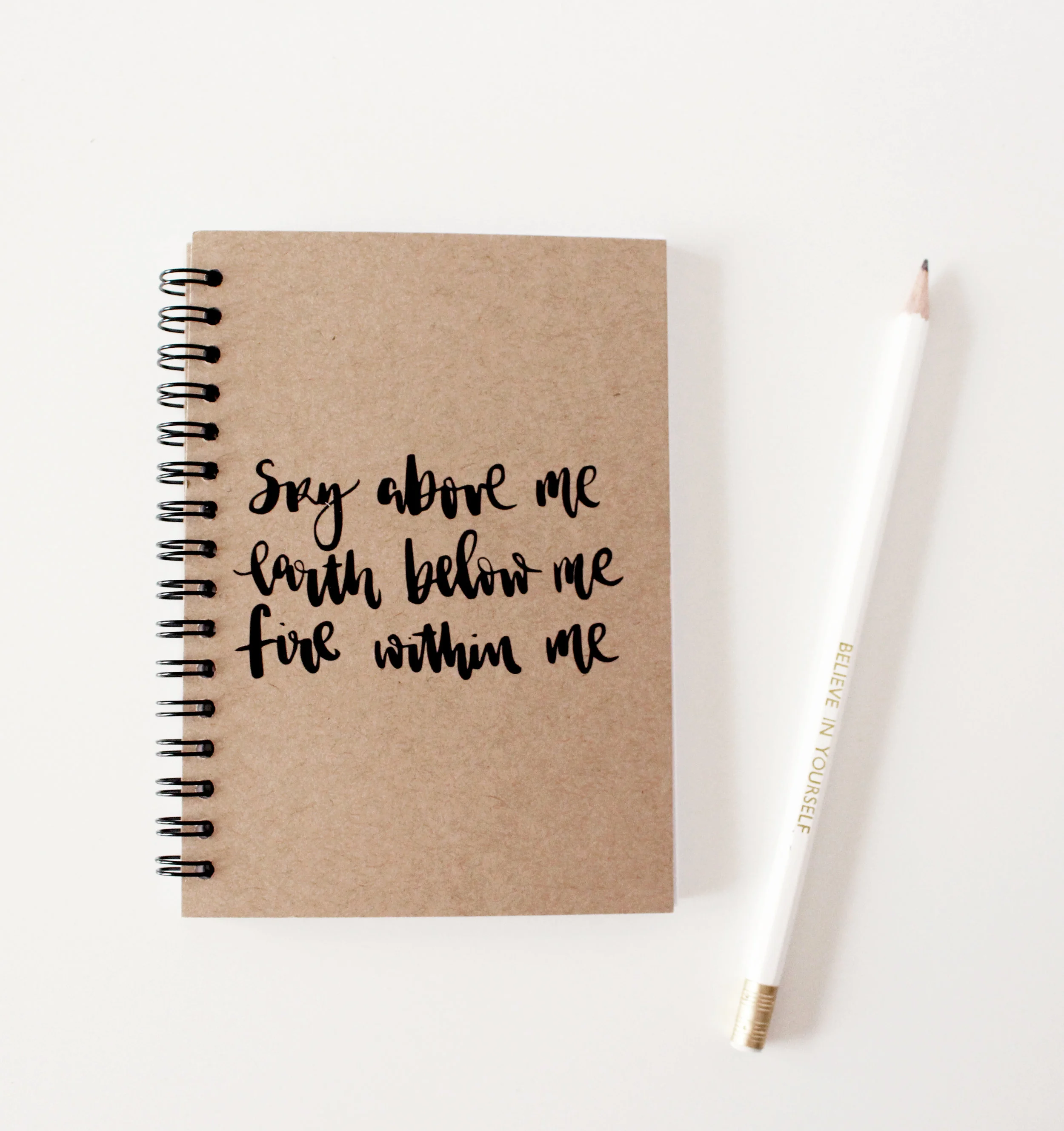 hand lettered notebook