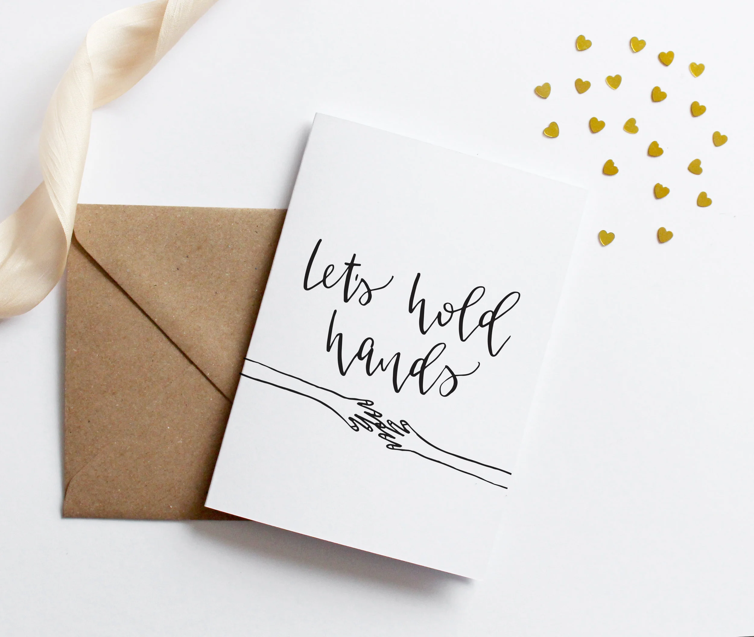 let's hold hands greeting card