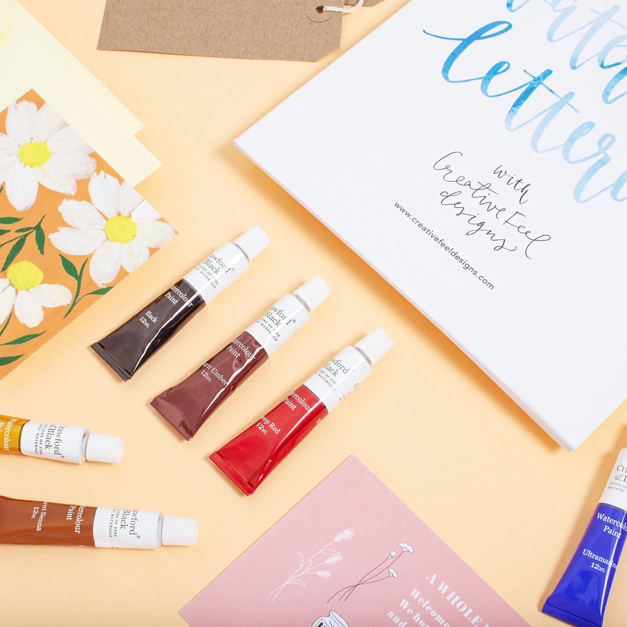 Watercolour Brush Lettering Starter Kit Modern Calligraphy Kits and