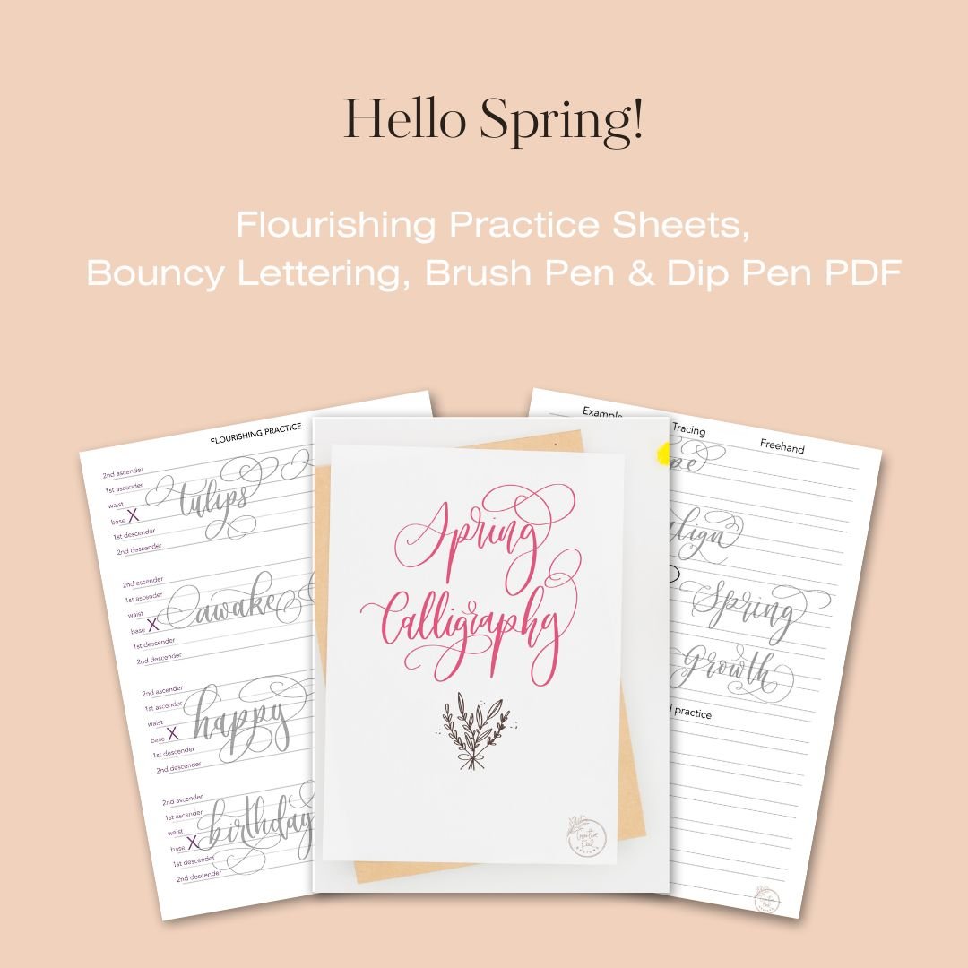 Spring flourishing practice sheetsSpring flourishing practice sheets