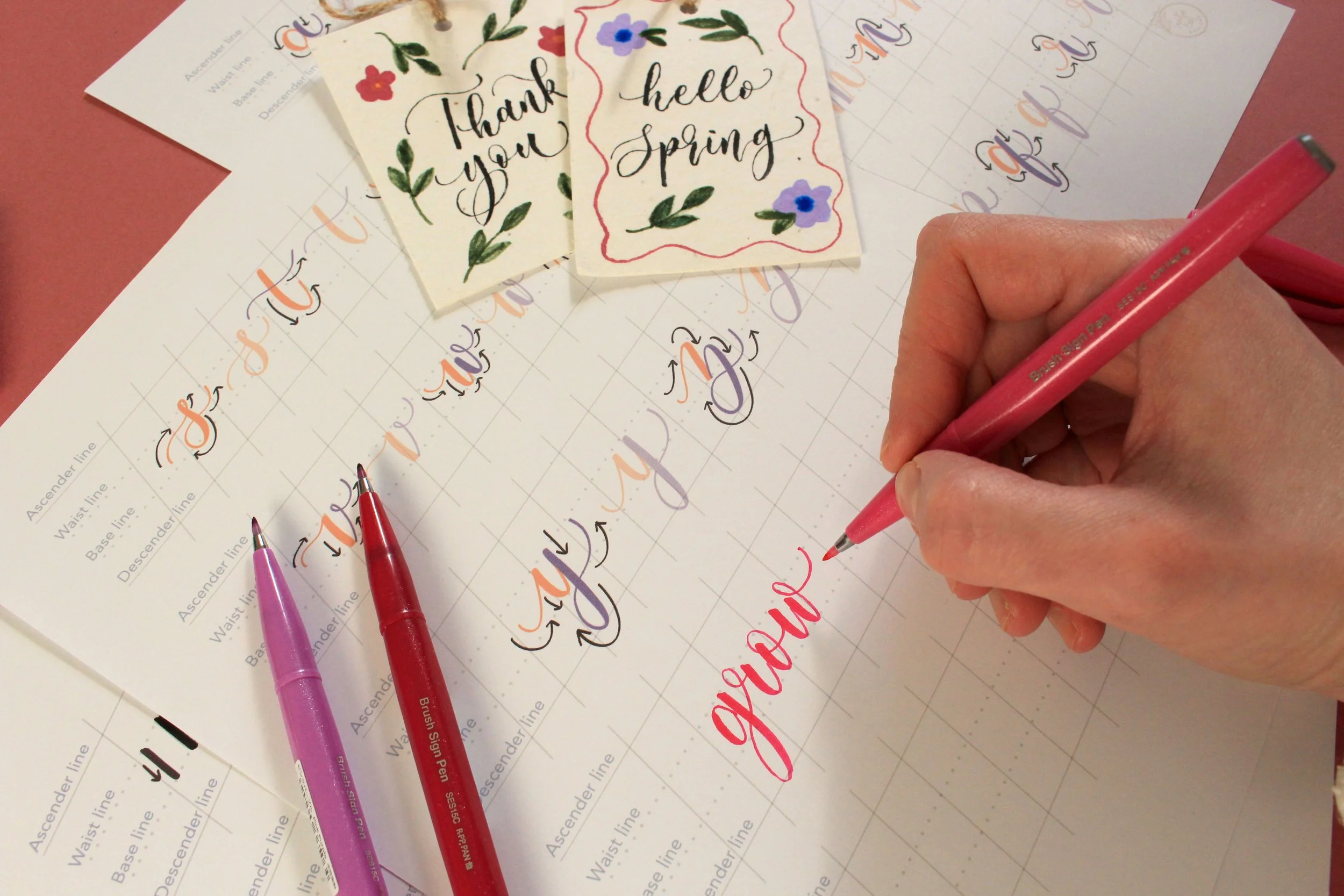 and lettered seeded wildflower gift tags created at Newhaven calligraphy workshop