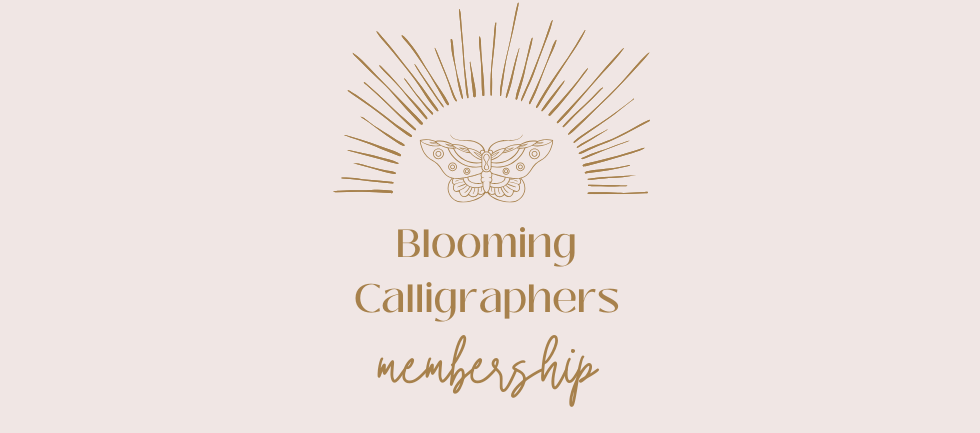 Logo for Blooming Calligraphers membership – a supportive creative lettering community offering guided practice, expert coaching, and calligraphy growth for beginners and intermediates.