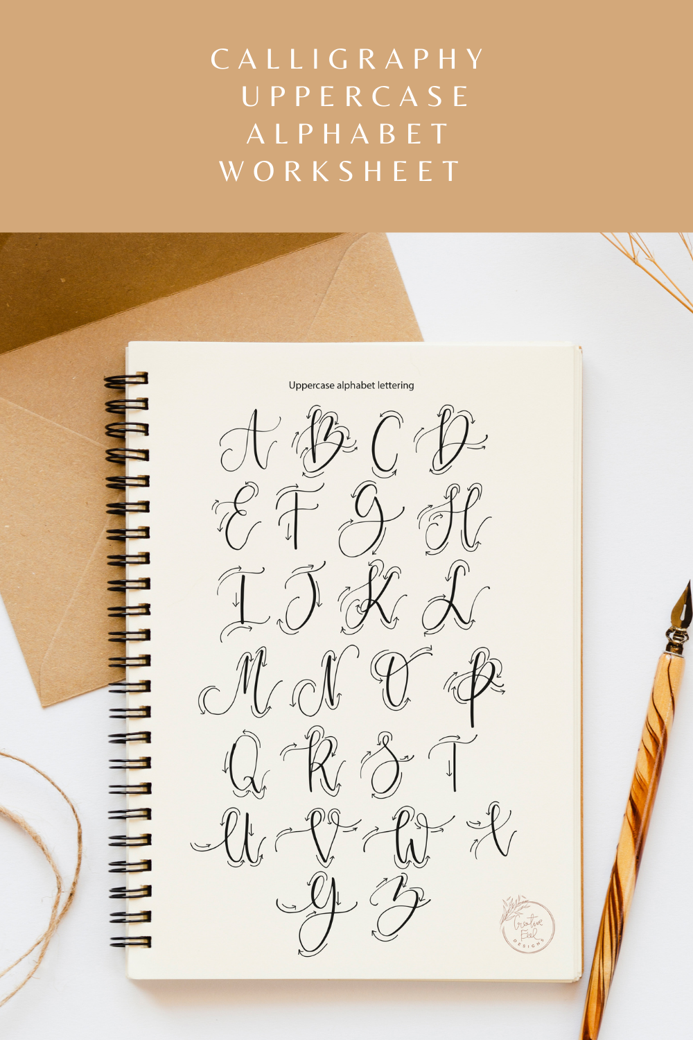 Modern Calligraphy Uppercase Practice Sheets - Calligrascape