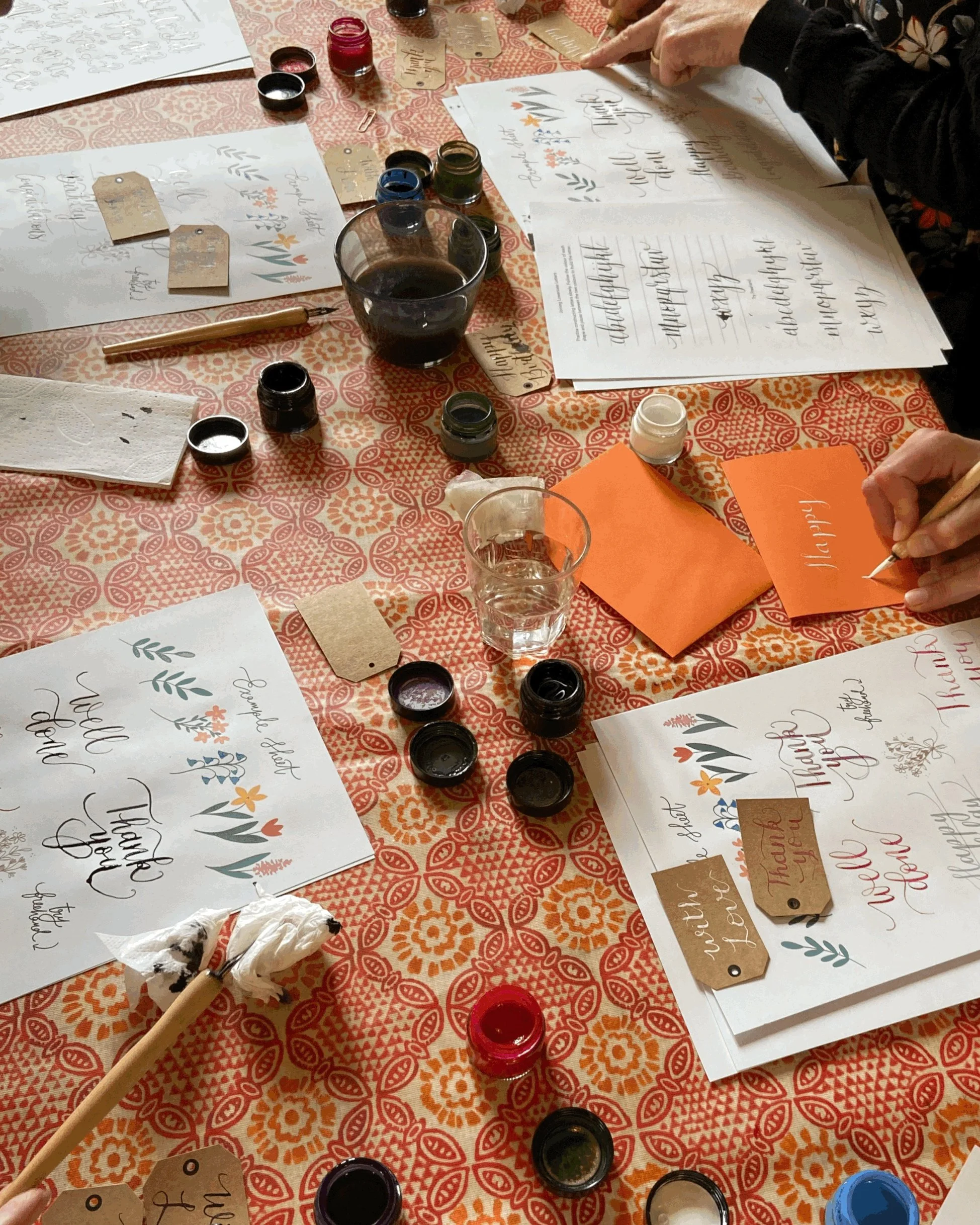 calligraphy practice workshop