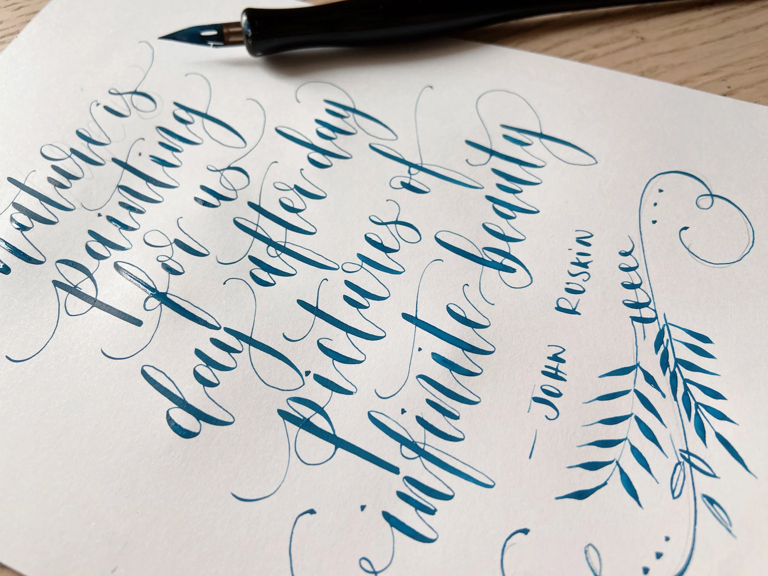 Creative calligraphy class in Brighton focused on improving lettering skills