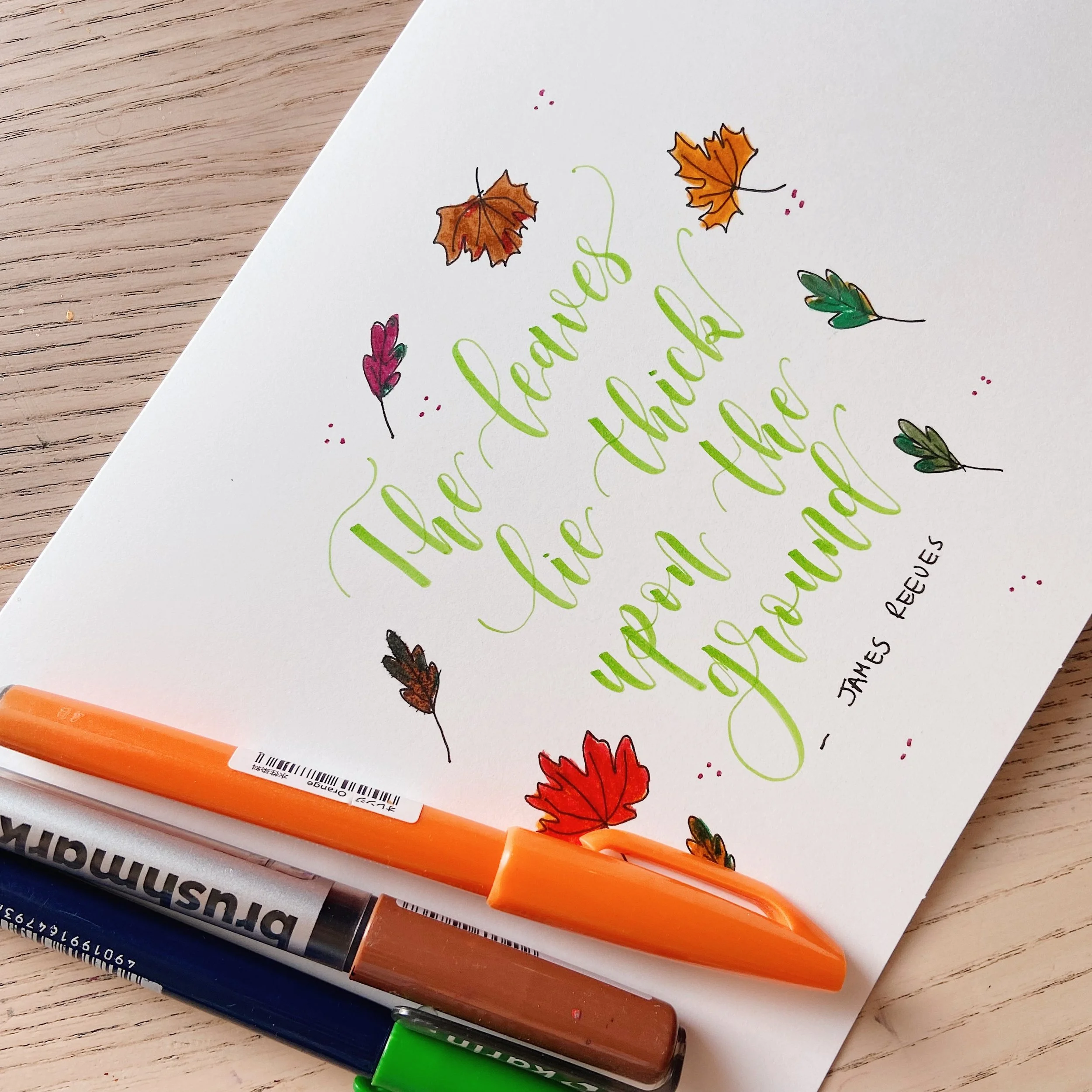 autumn cards brush lettering workshop hove