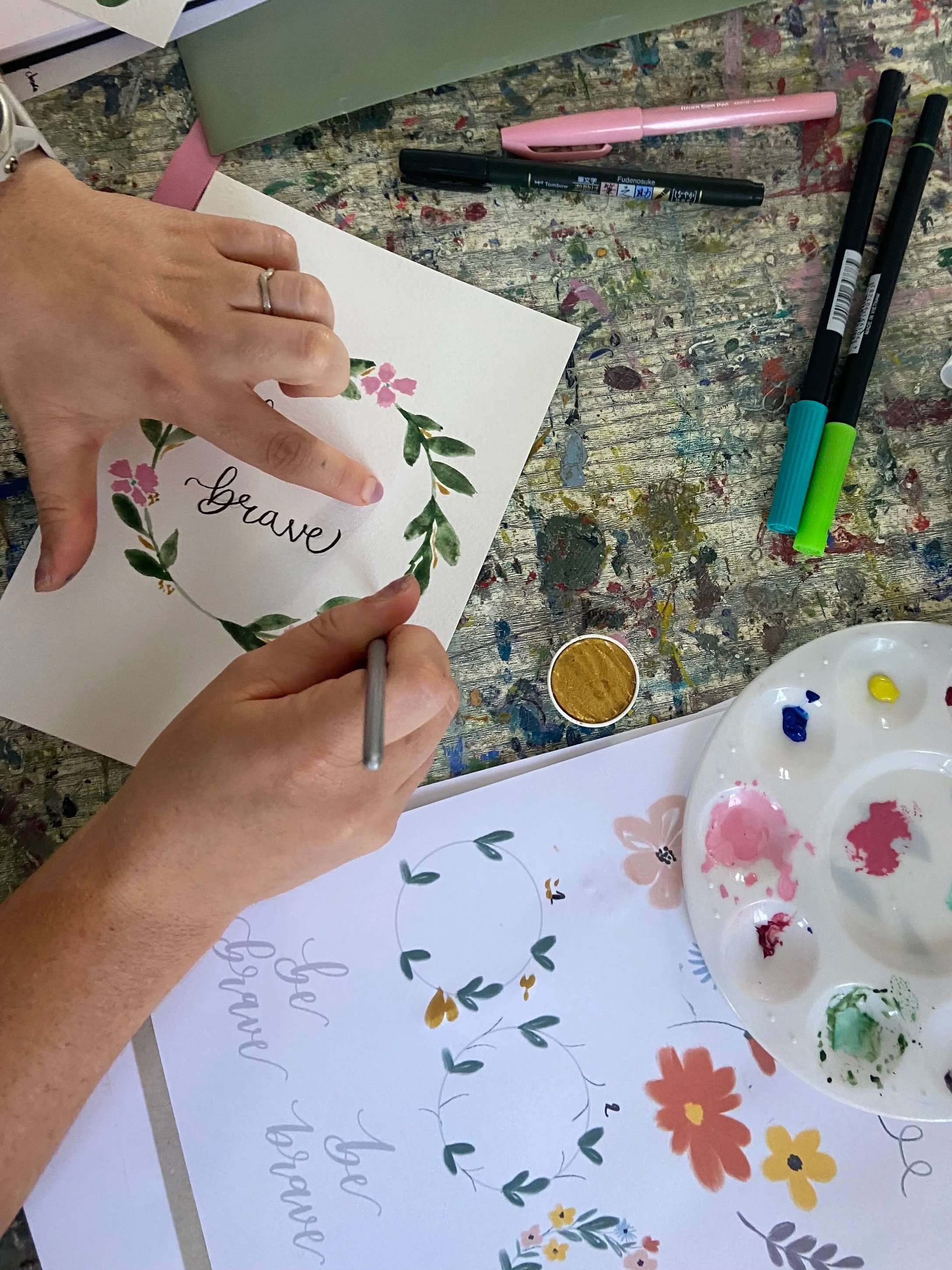 Brush Calligraphy for Beginners Brighton | August 4-Week Course