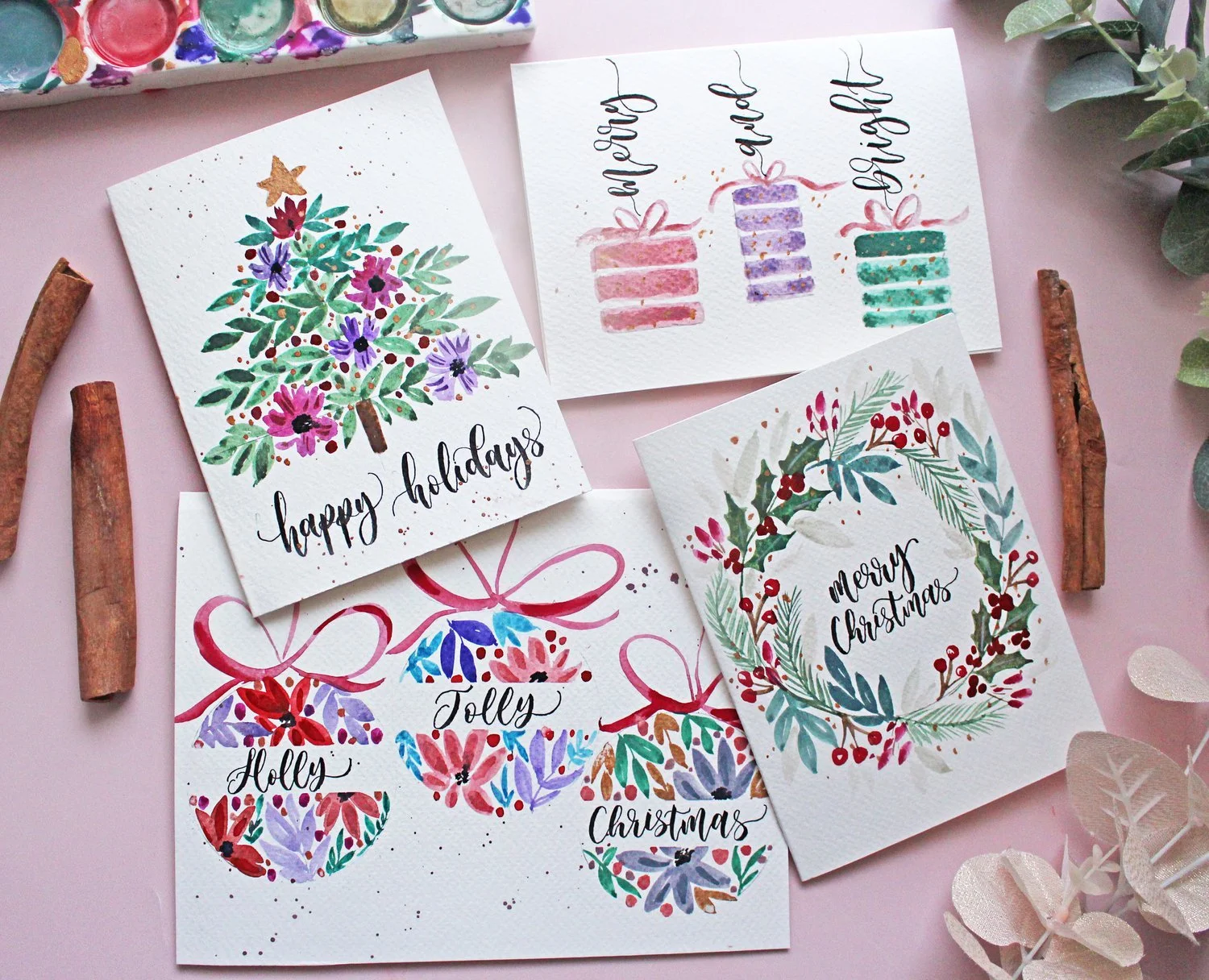 SOLD OUT Christmas Watercolour and Brush Calligraphy Workshop - 23.11.2025 - BRIGHTON