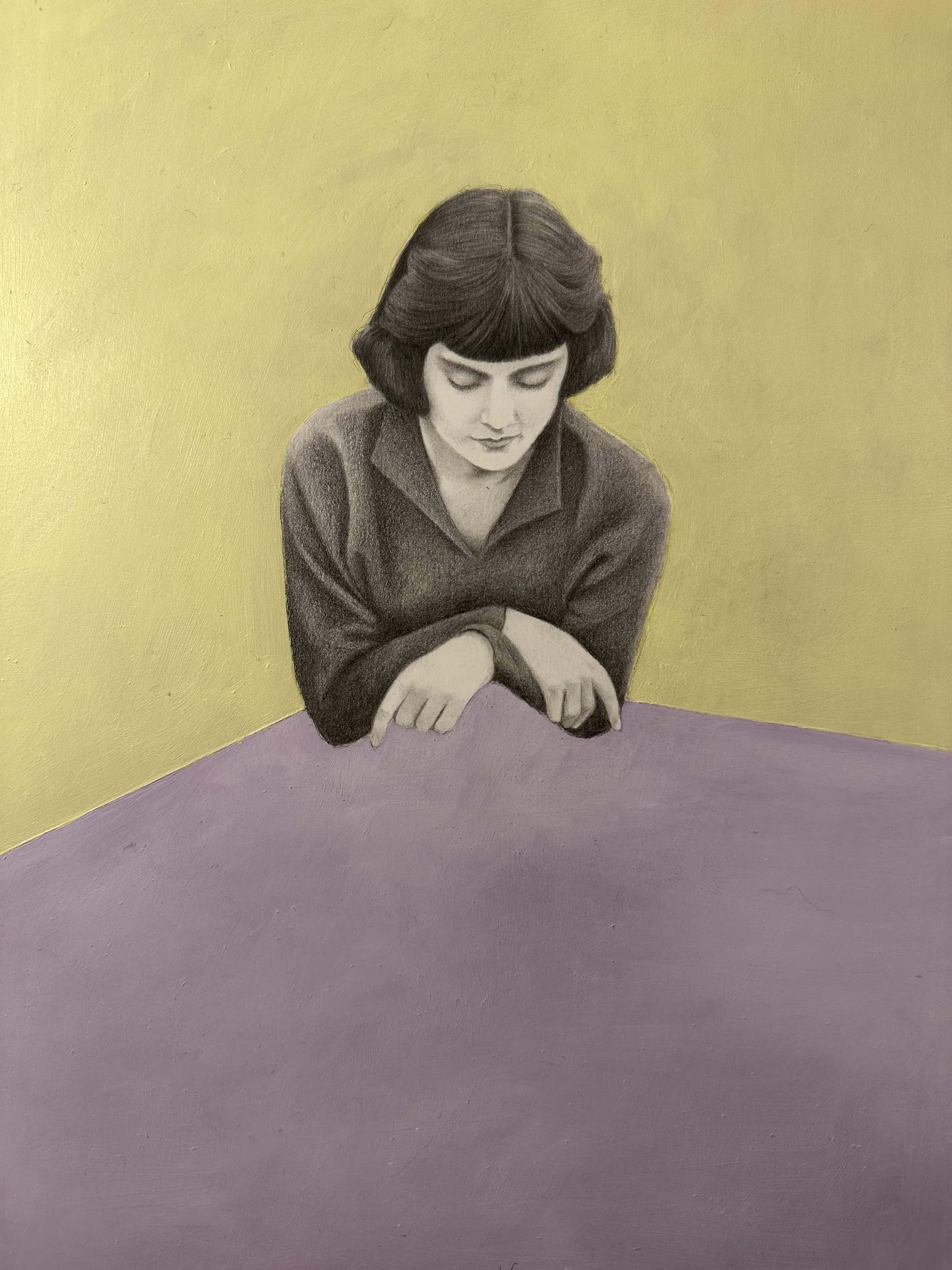 STUDY IN YELLOW AND PURPLE // Graphite & acrylic on paper // 18 X 25 cm //