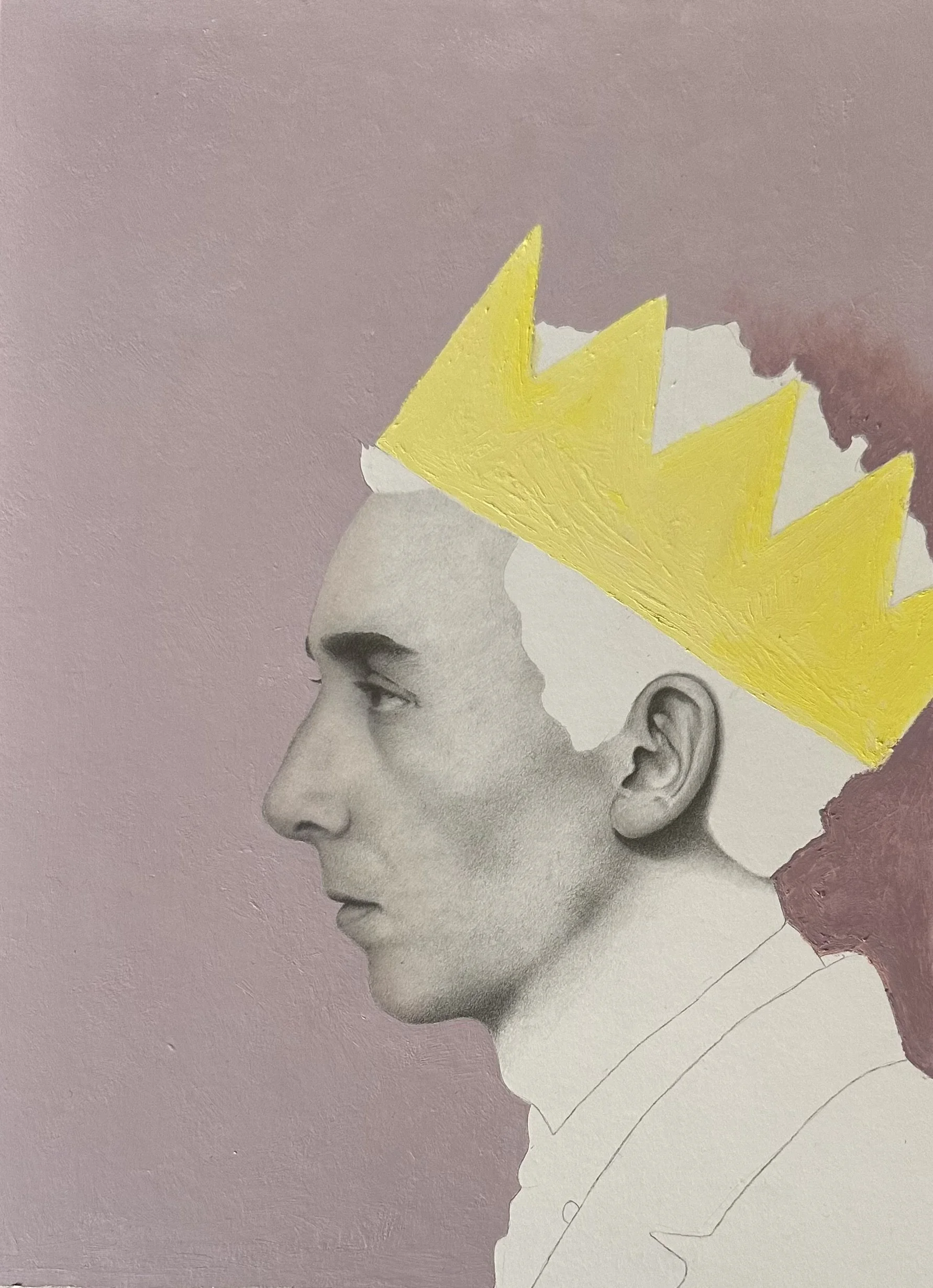 PAPER KING // Graphite, pastel, acrylic paint & oil pastel on paper // 30 X 40 cm (framed).